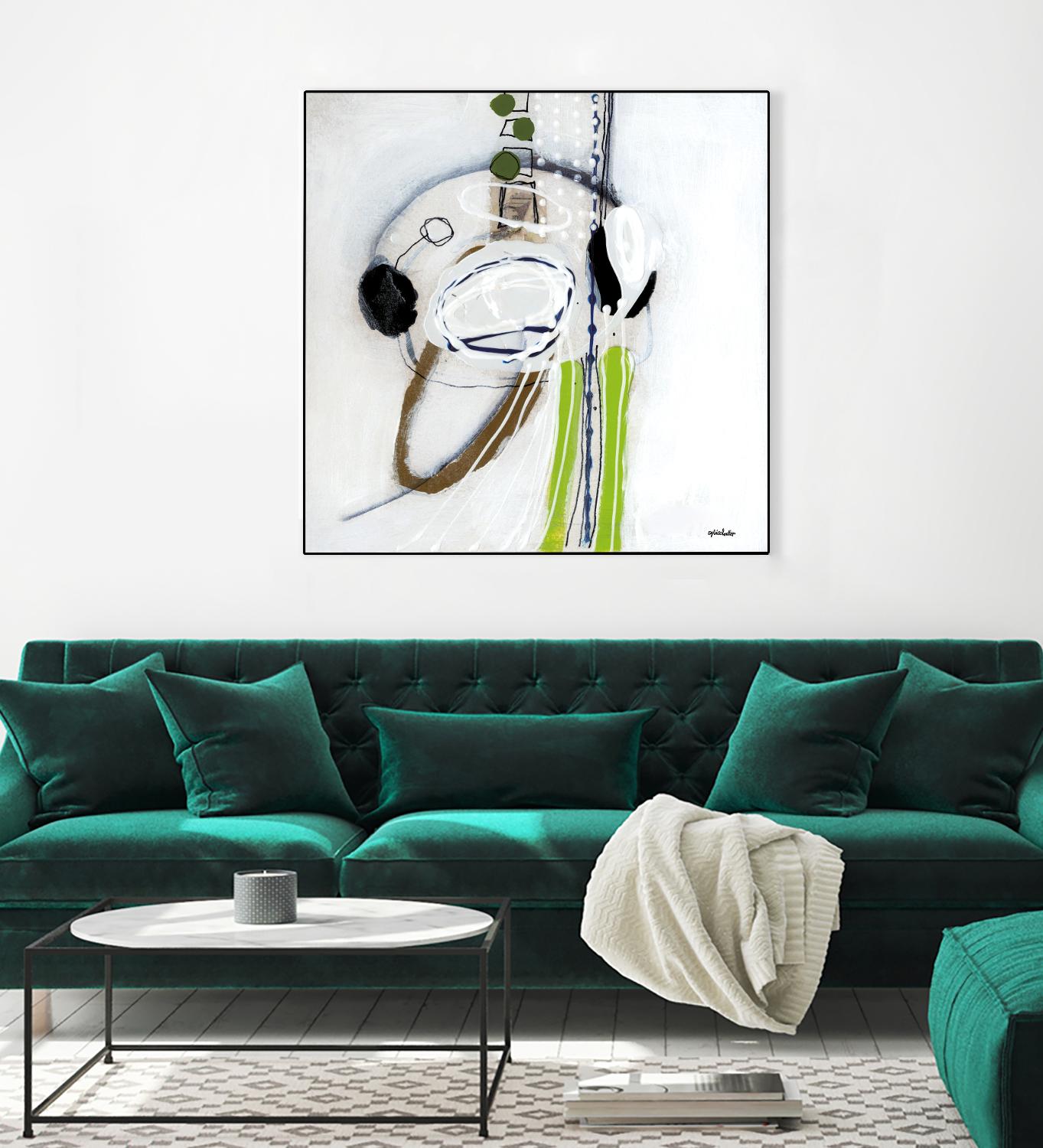 Tour de piste 4 by Sylvie Cloutier on GIANT ART - green abstract