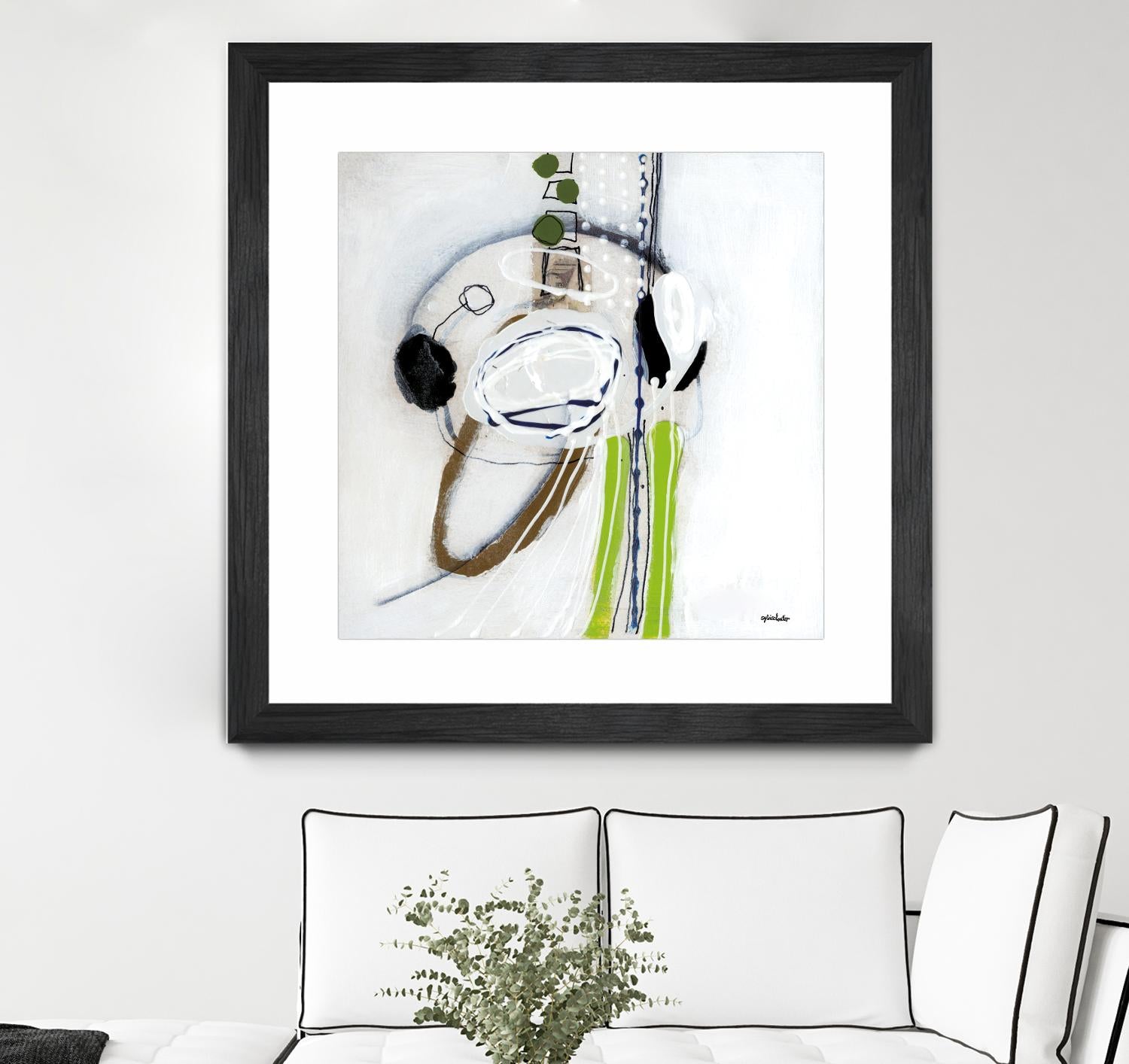 Tour de piste 4 by Sylvie Cloutier on GIANT ART - green abstract