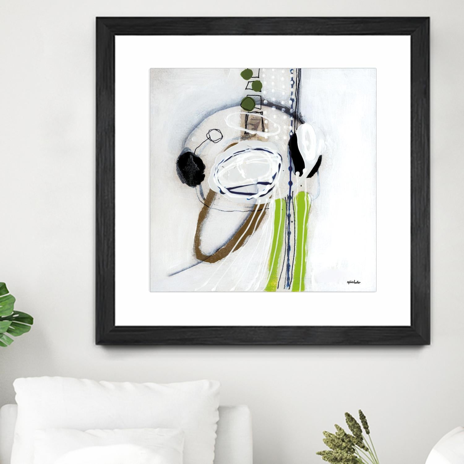 Tour de piste 4 by Sylvie Cloutier on GIANT ART - green abstract