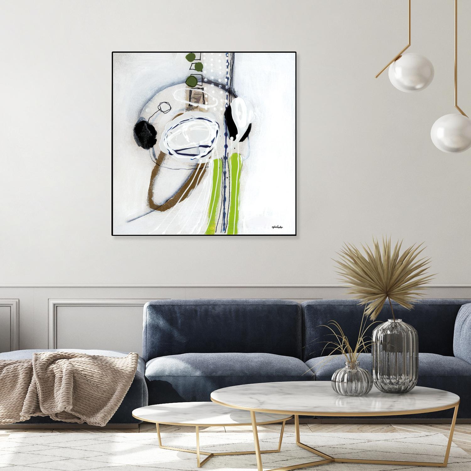 Tour de piste 4 by Sylvie Cloutier on GIANT ART - green abstract