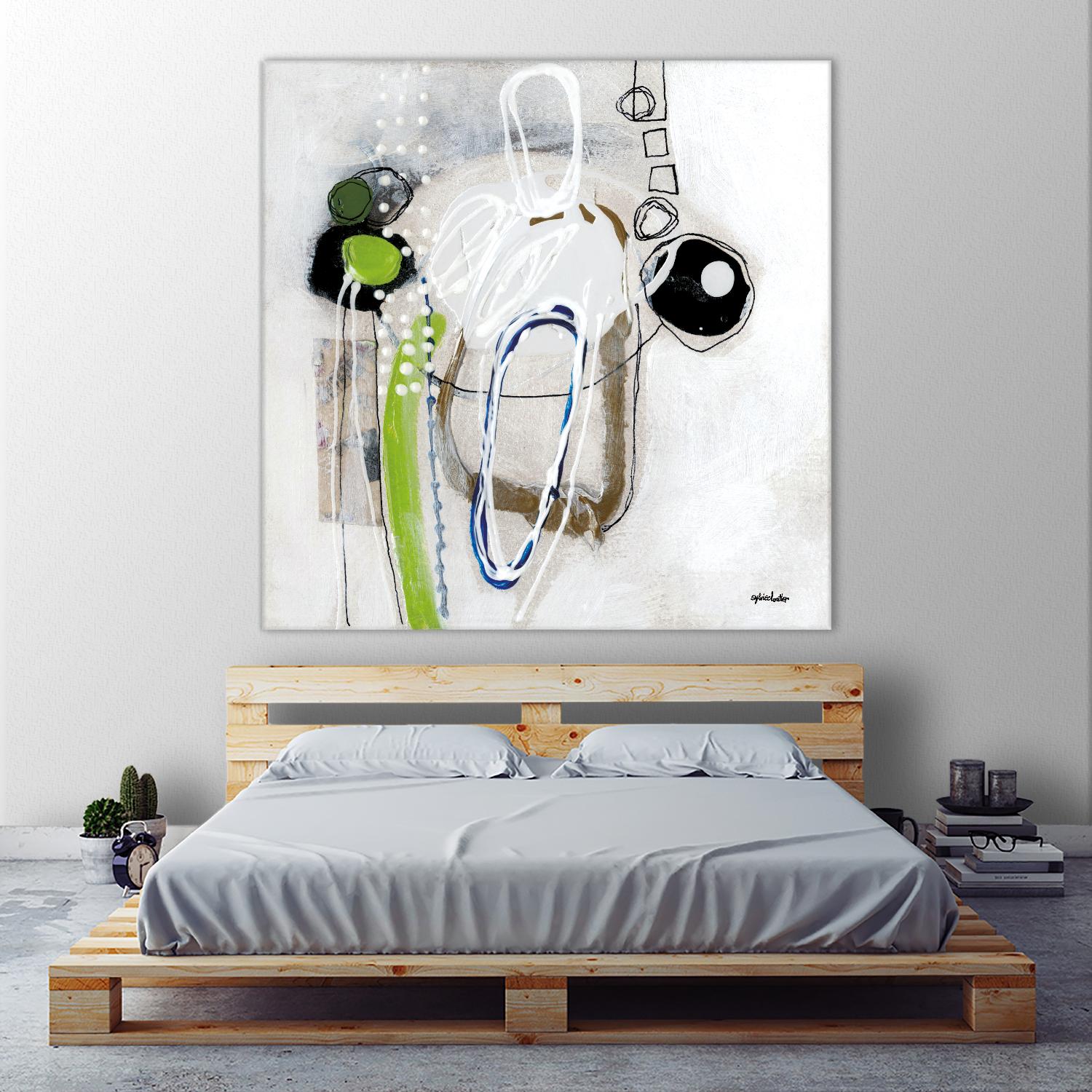 Tour de piste 3 by Sylvie Cloutier on GIANT ART - green abstract