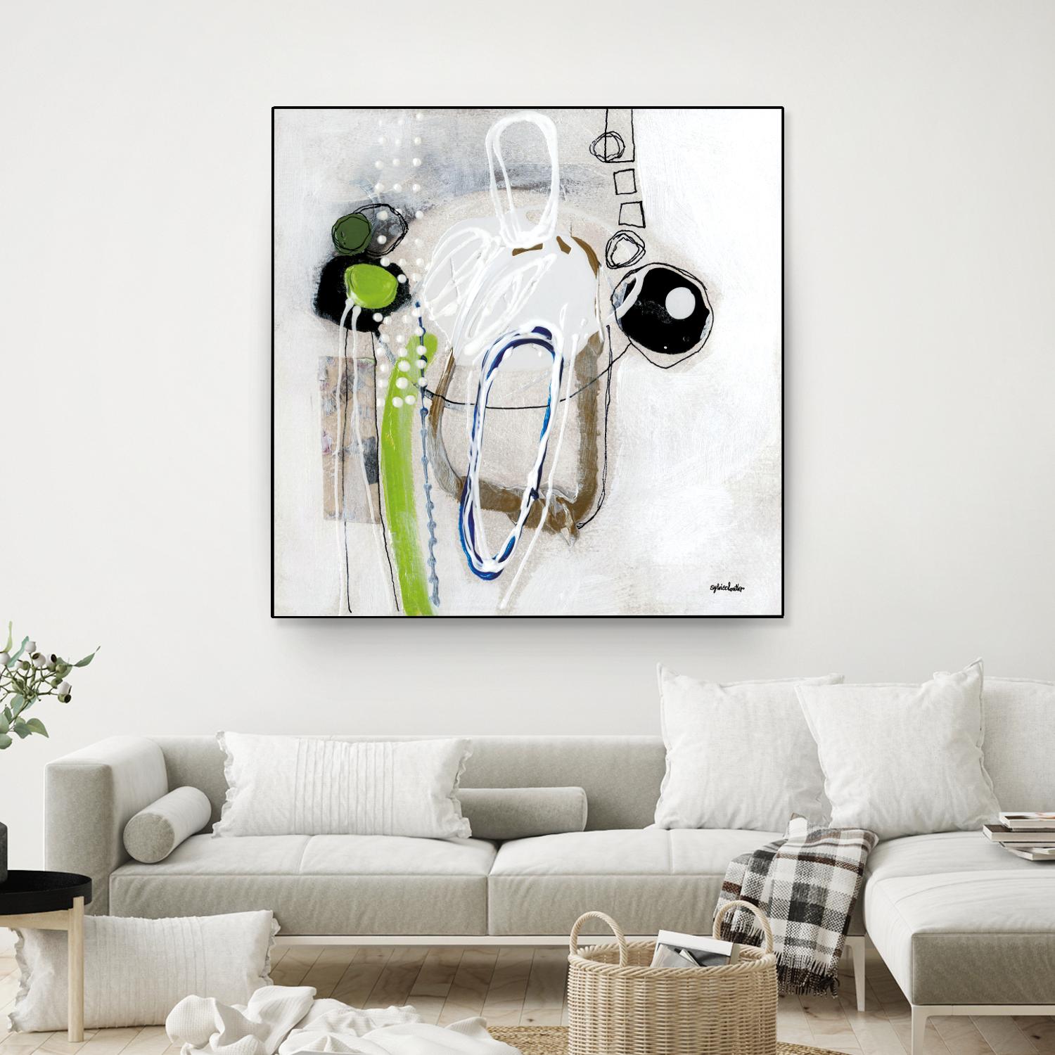 Tour de piste 3 by Sylvie Cloutier on GIANT ART - green abstract