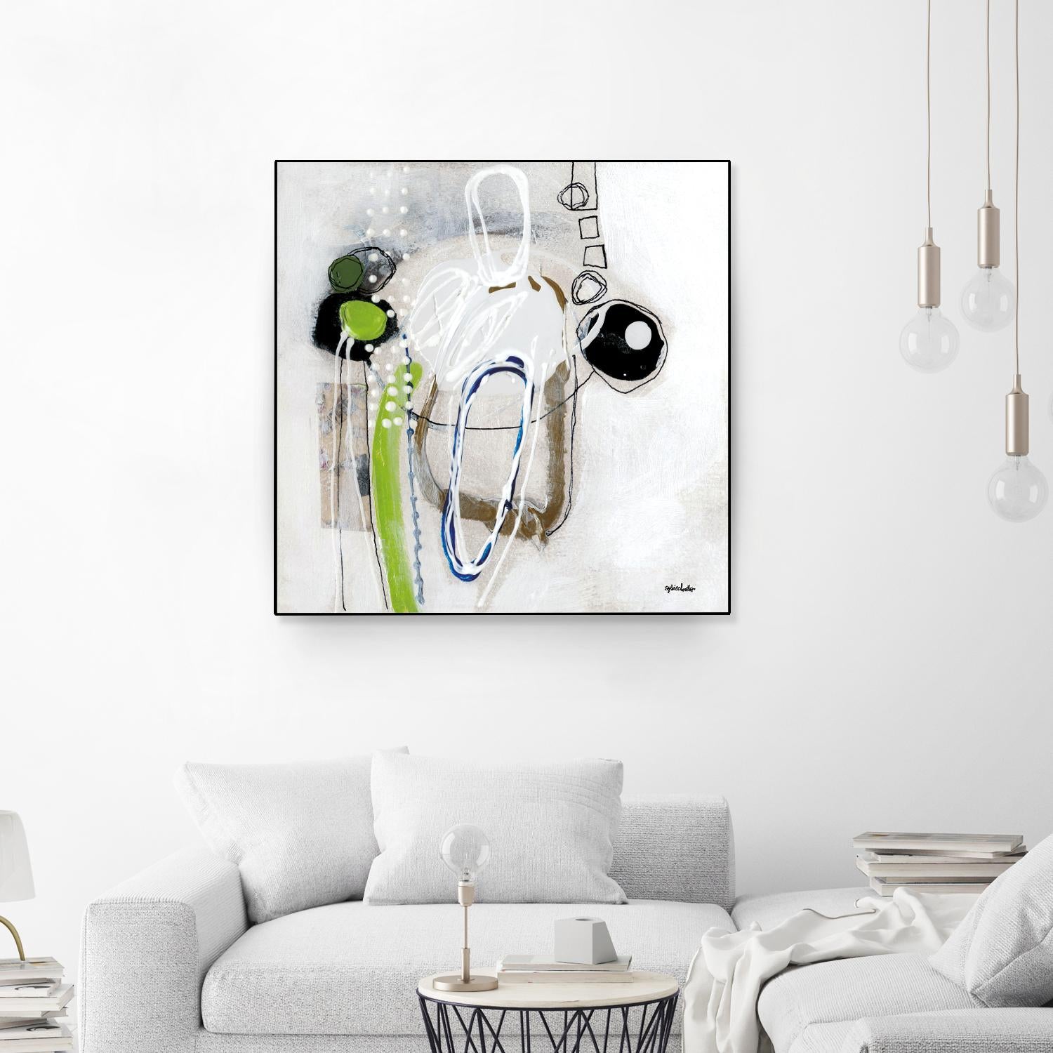 Tour de piste 3 by Sylvie Cloutier on GIANT ART - green abstract