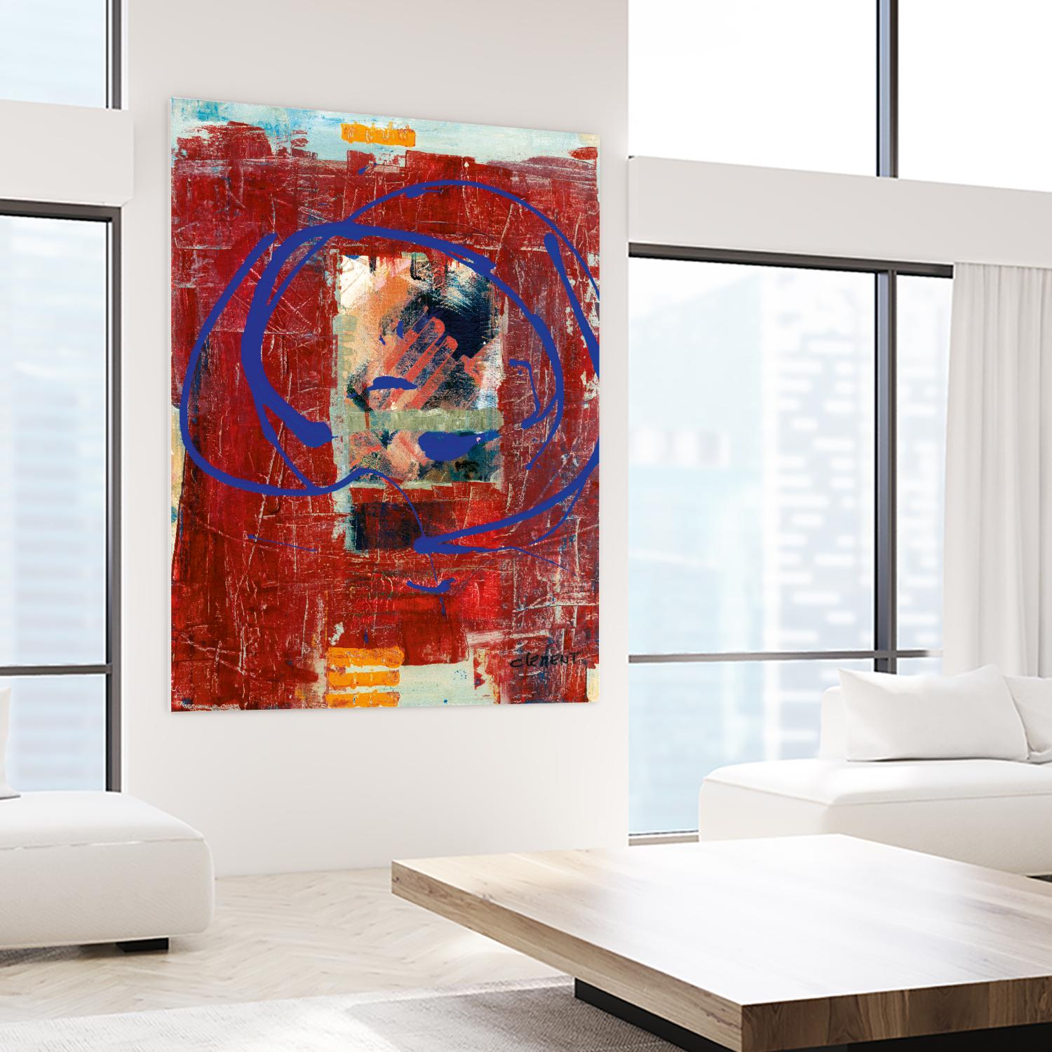 Bonheur by Jacques Clement on GIANT ART - blue abstract