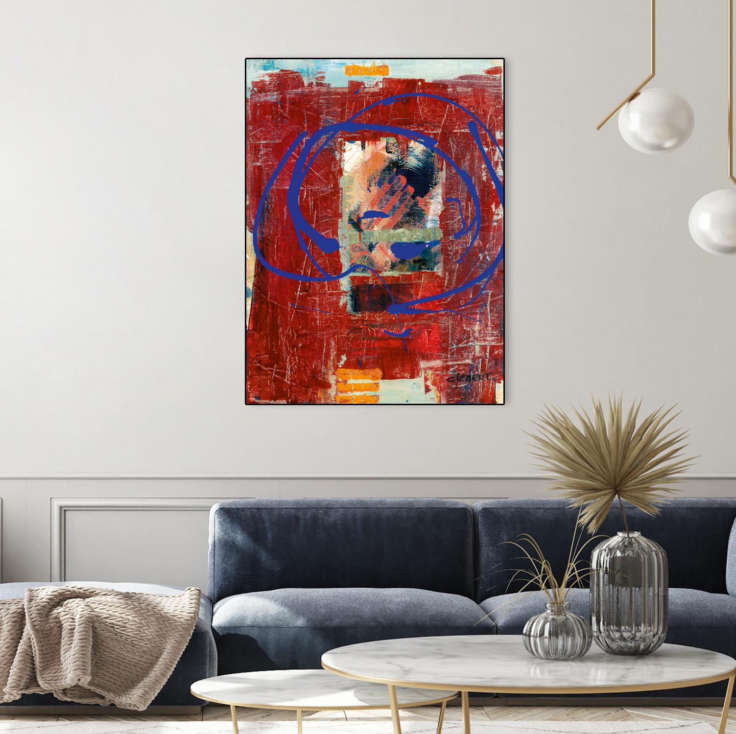 Bonheur by Jacques Clement on GIANT ART - blue abstract