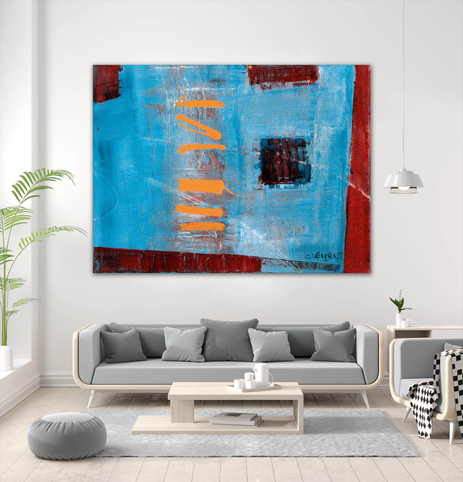 Égaiement 1 by Jacques Clement on GIANT ART - blue abstract