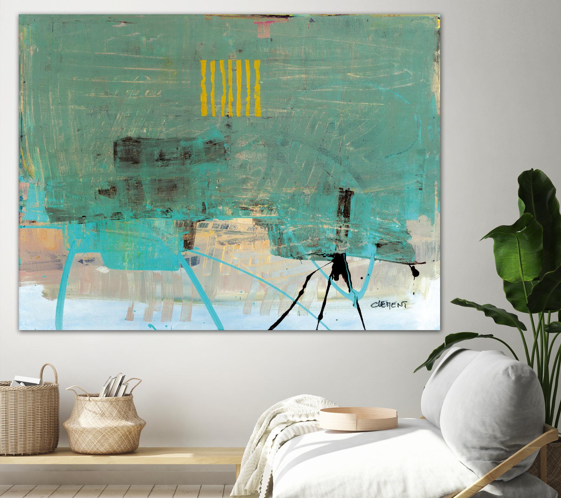 Hilarité by Jacques Clement on GIANT ART - turquoise abstract