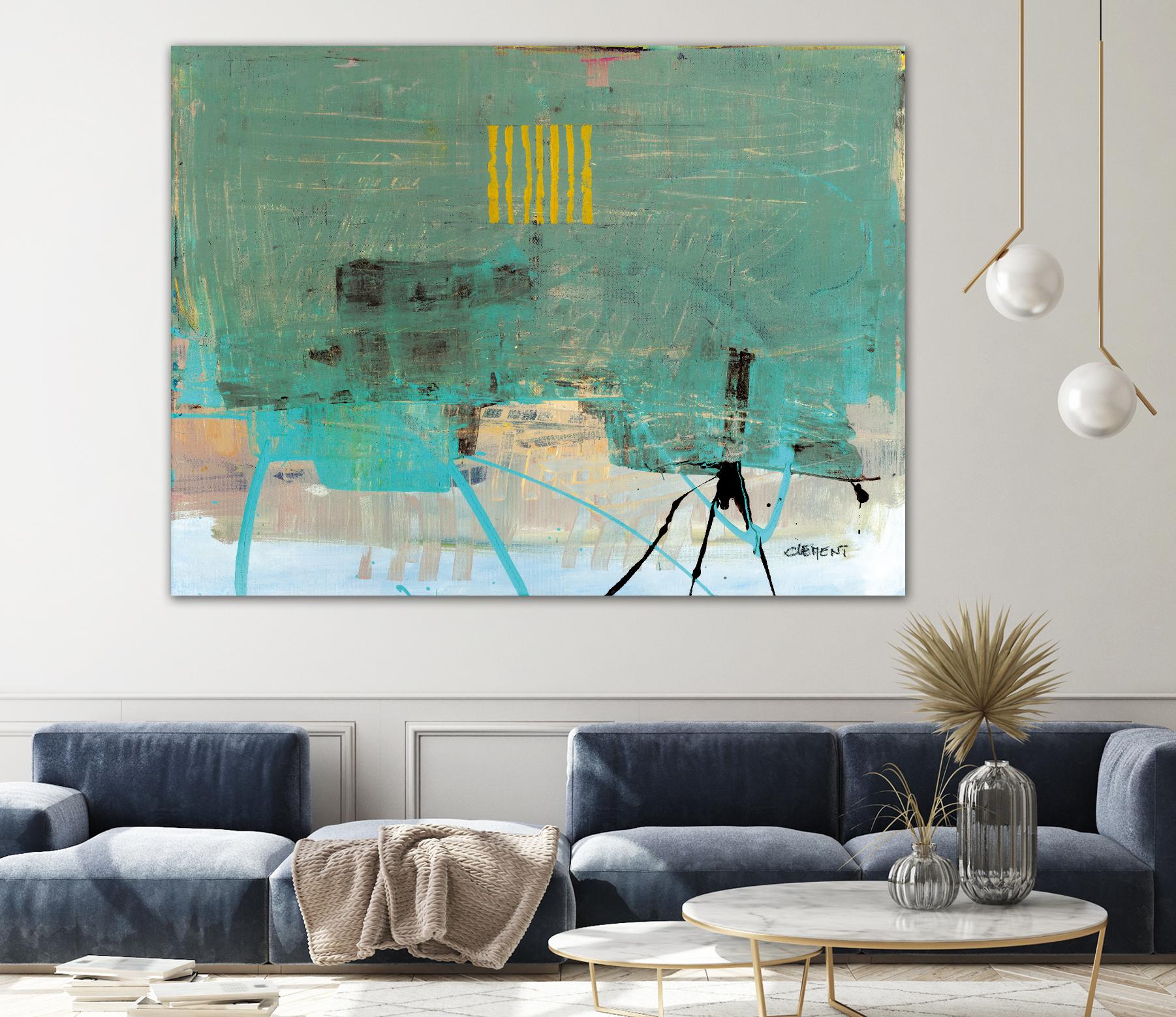 Hilarité by Jacques Clement on GIANT ART - turquoise abstract