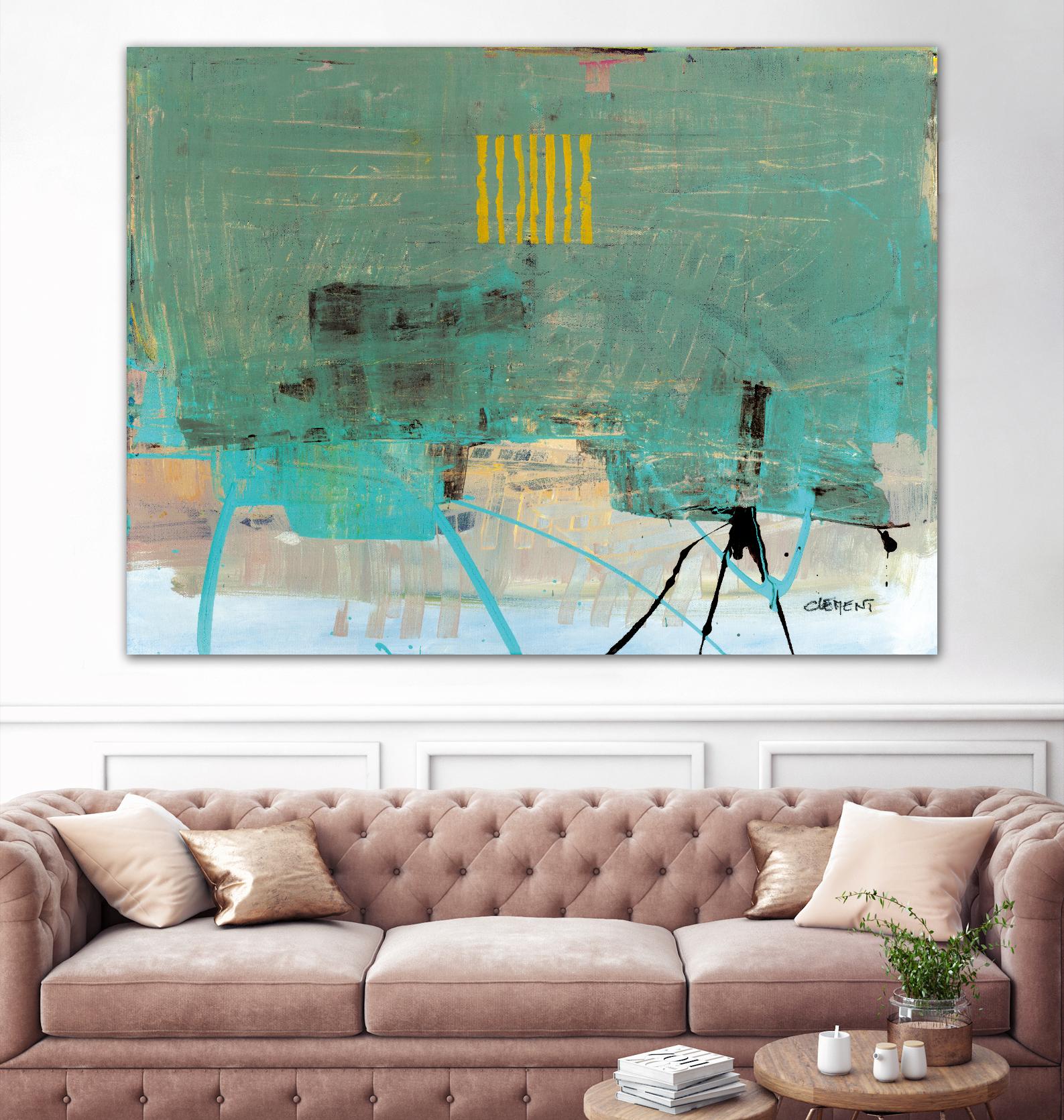 Hilarité by Jacques Clement on GIANT ART - turquoise abstract