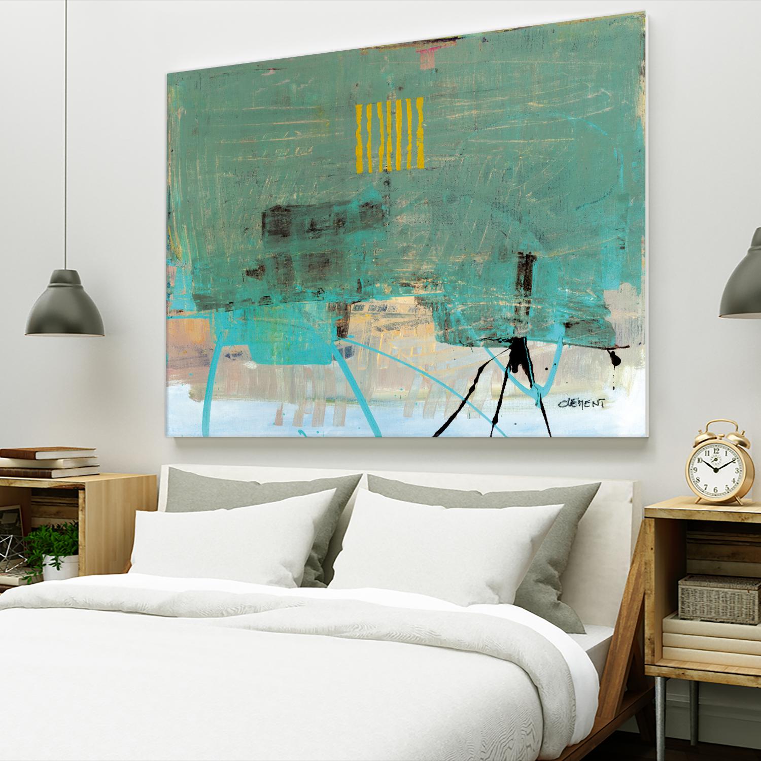 Hilarité by Jacques Clement on GIANT ART - turquoise abstract