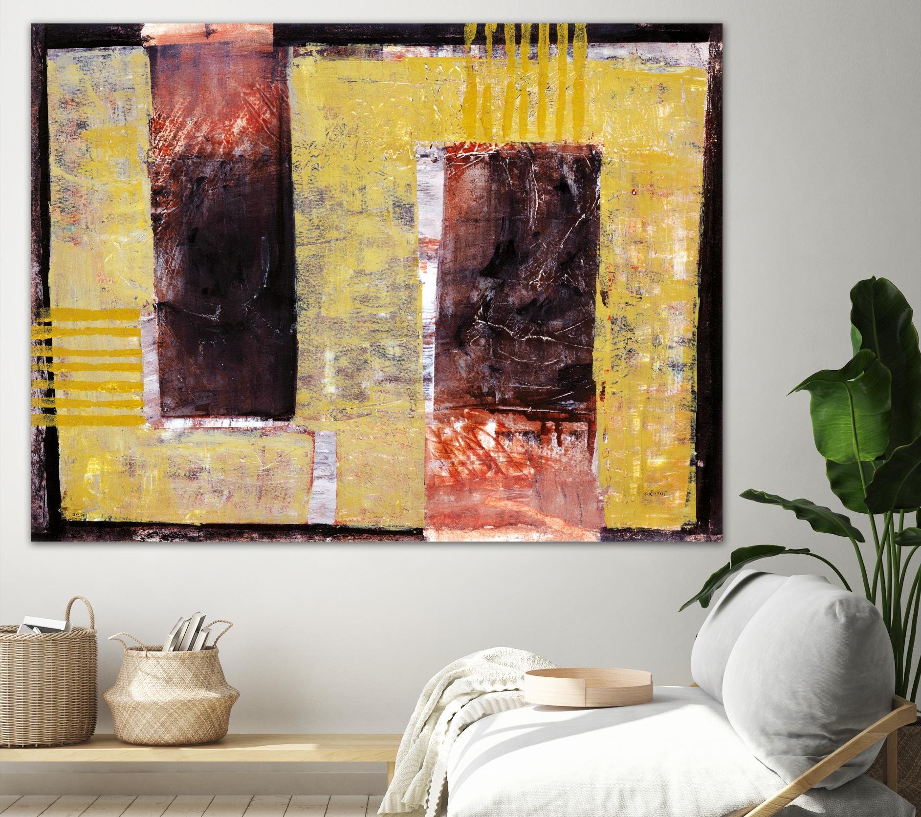 Délectation by Jacques Clement on GIANT ART - yellow abstract