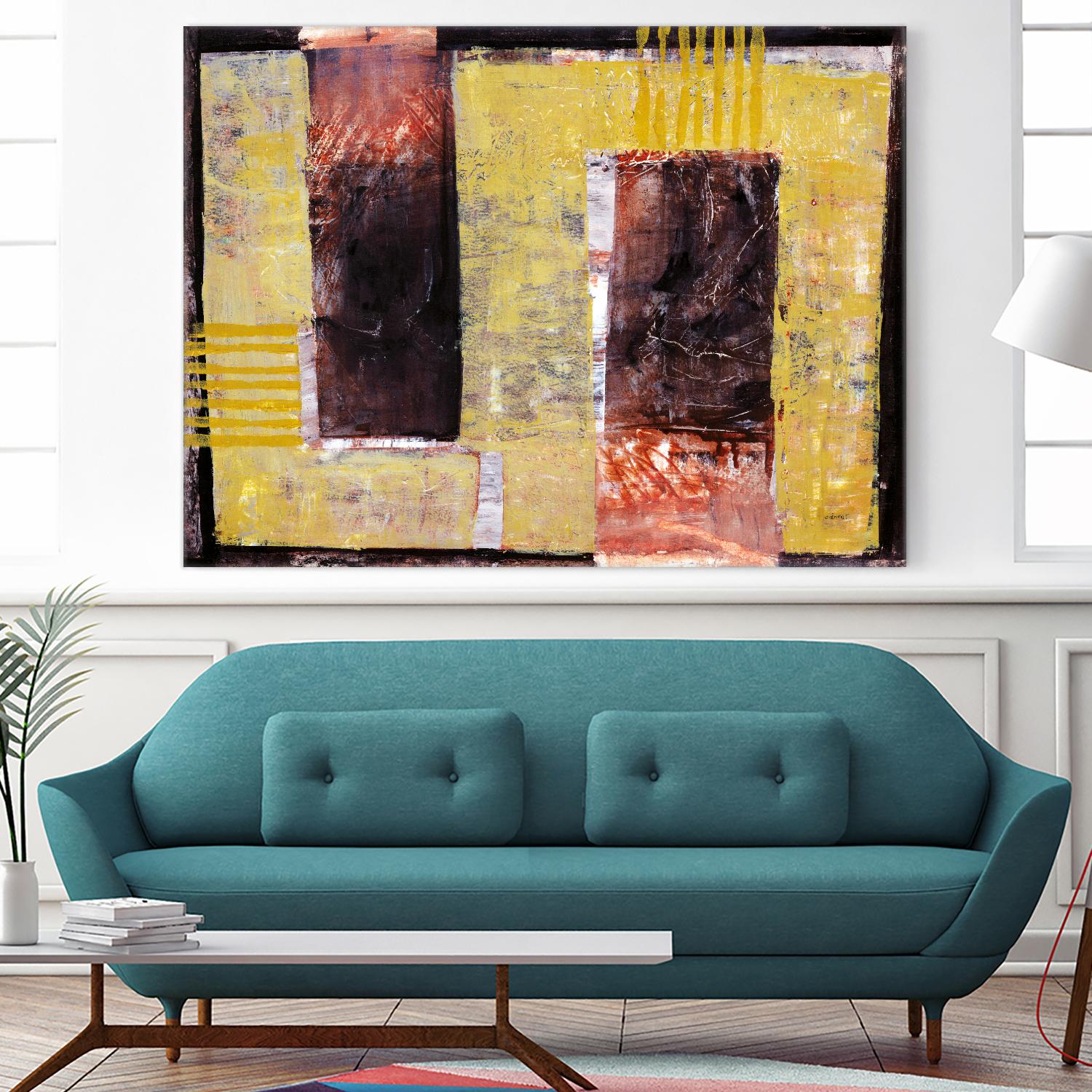 Délectation by Jacques Clement on GIANT ART - yellow abstract