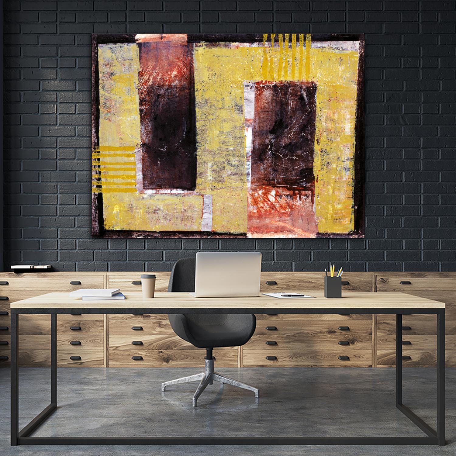 Délectation by Jacques Clement on GIANT ART - yellow abstract