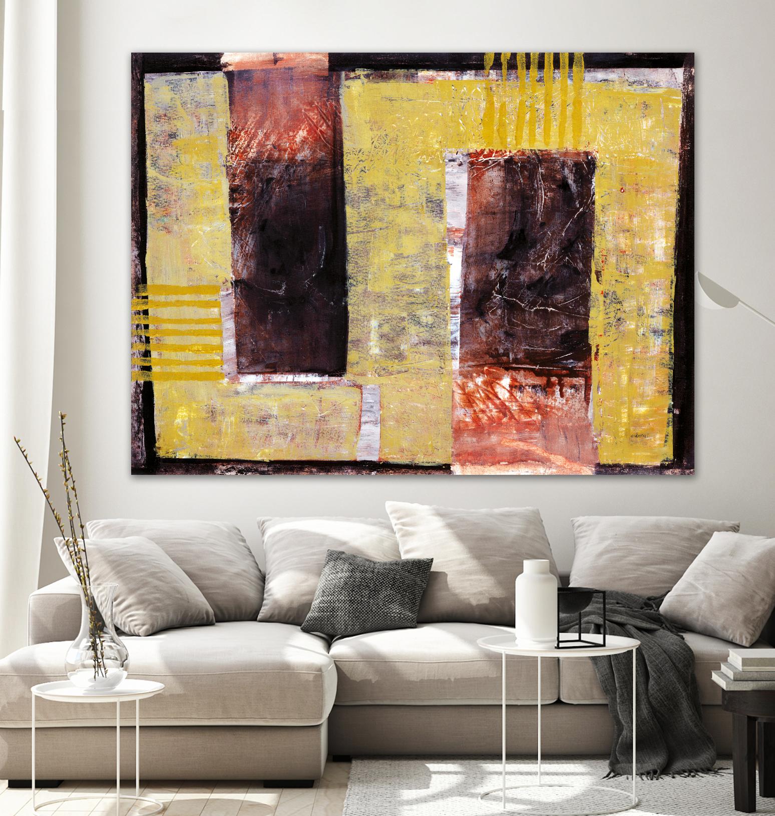 Délectation by Jacques Clement on GIANT ART - yellow abstract