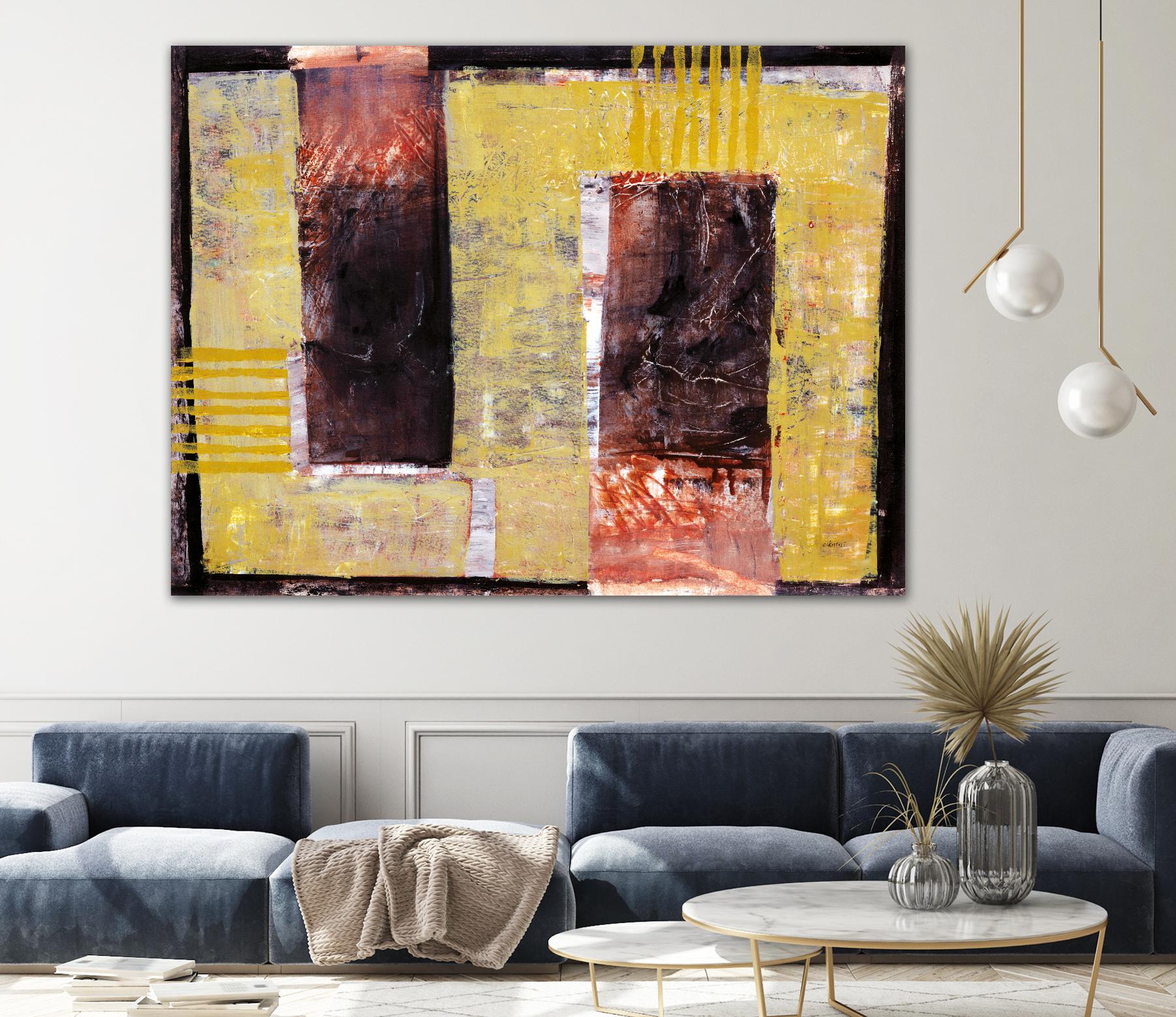 Délectation by Jacques Clement on GIANT ART - yellow abstract