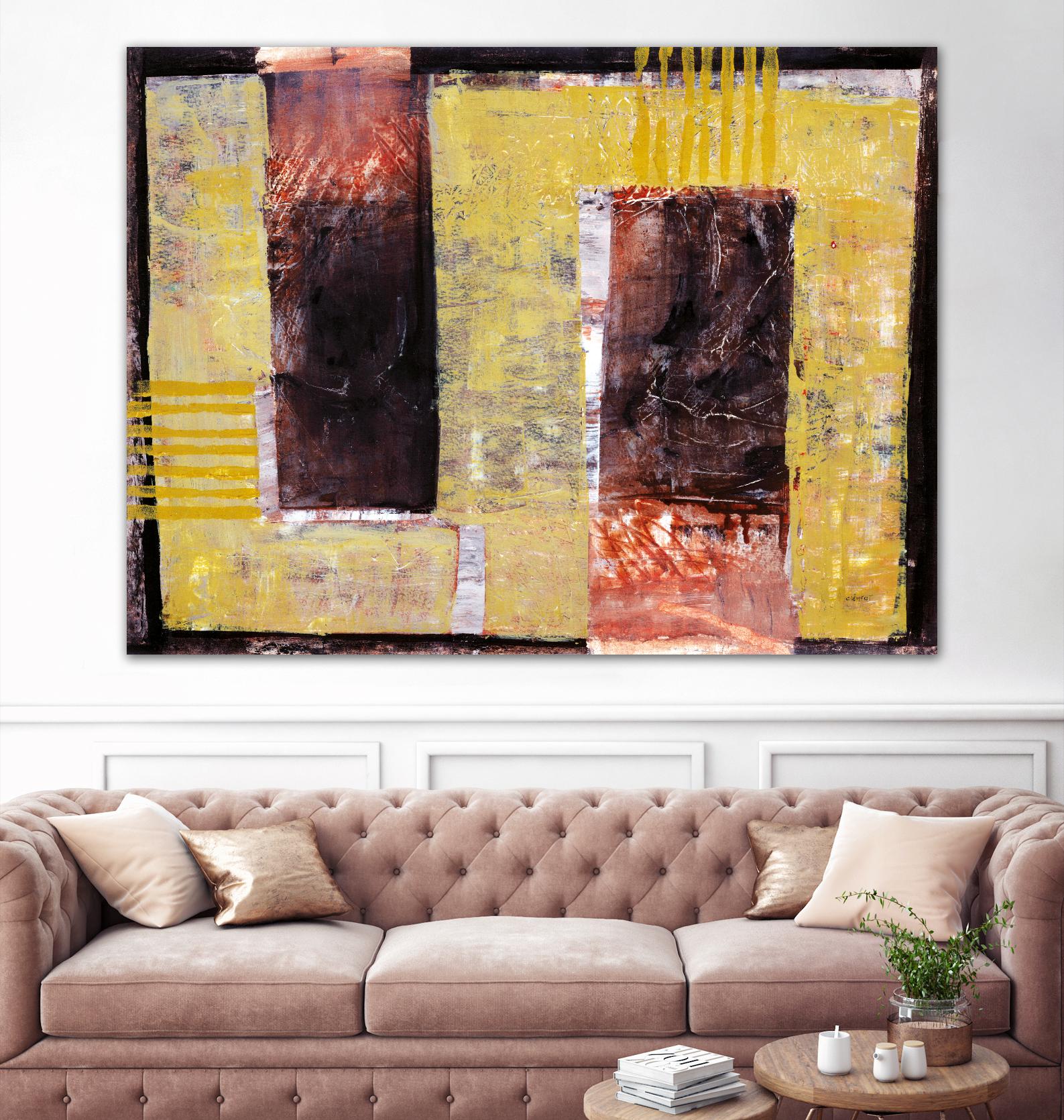 Délectation by Jacques Clement on GIANT ART - yellow abstract