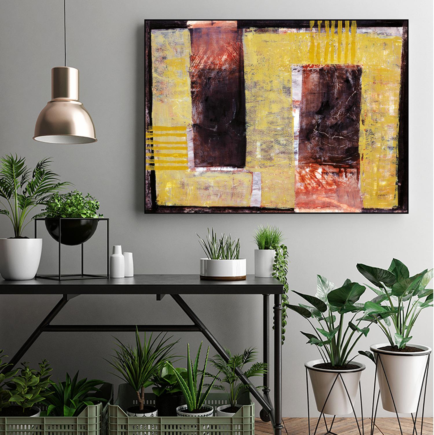 Délectation by Jacques Clement on GIANT ART - yellow abstract