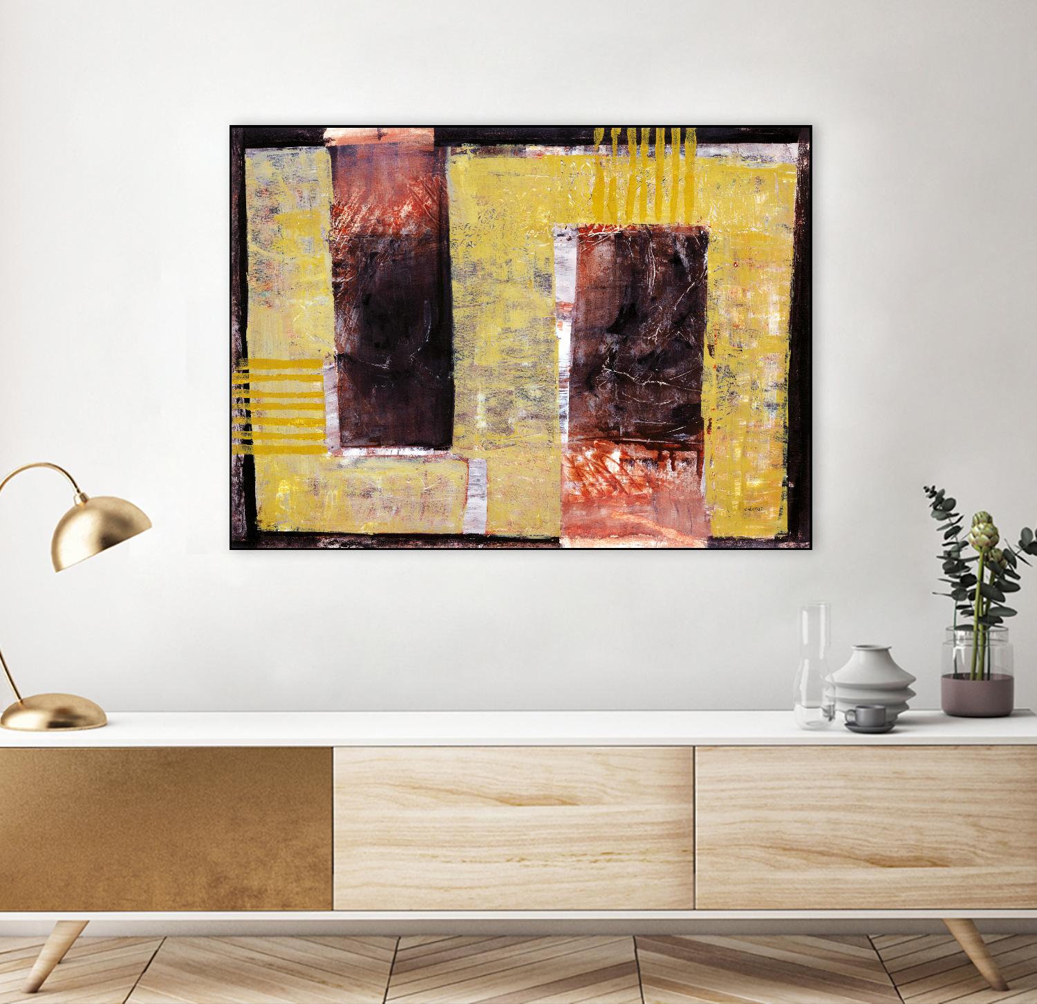 Délectation by Jacques Clement on GIANT ART - yellow abstract