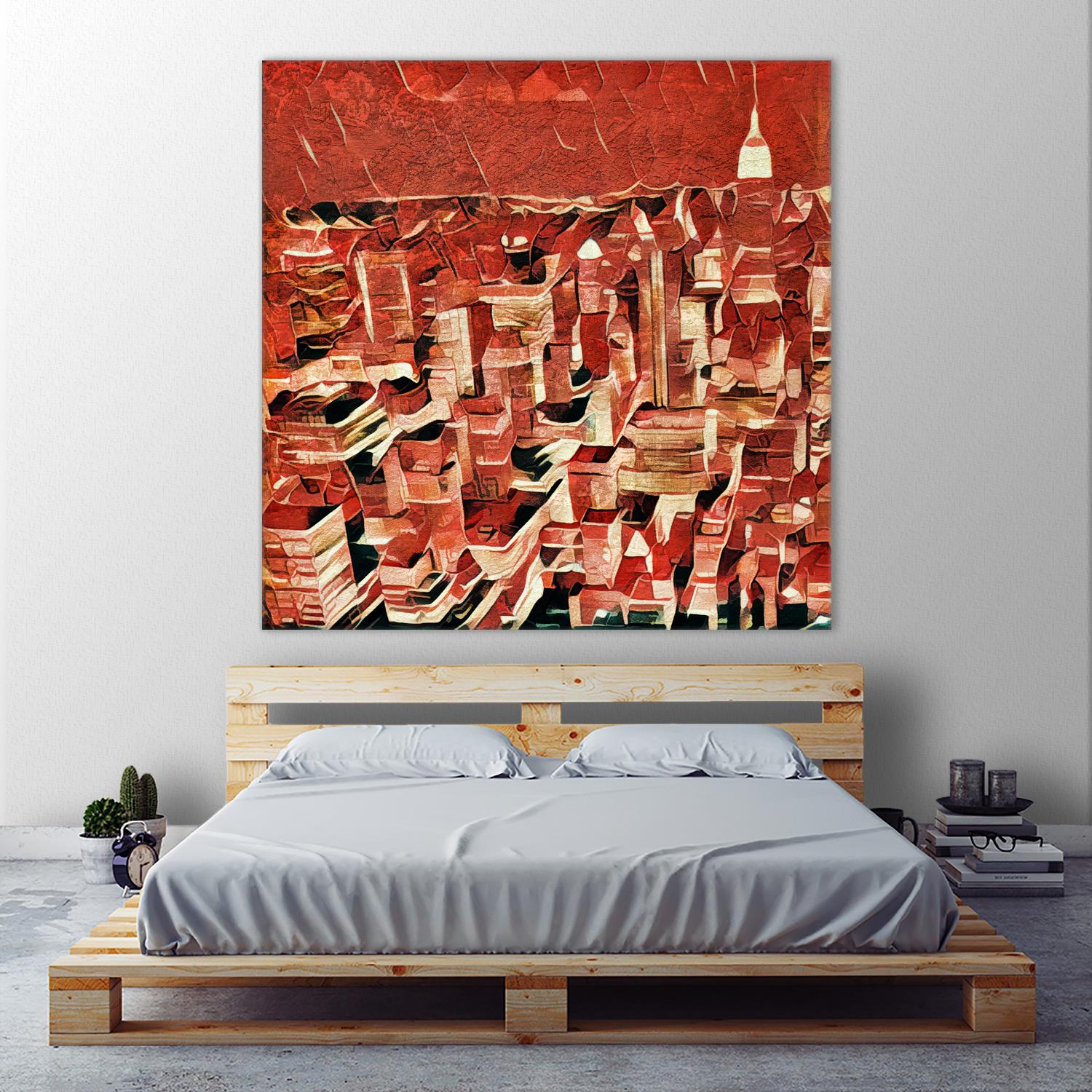 Distorted city scene 1 by Jean-François Dupuis on GIANT ART - beige city scene