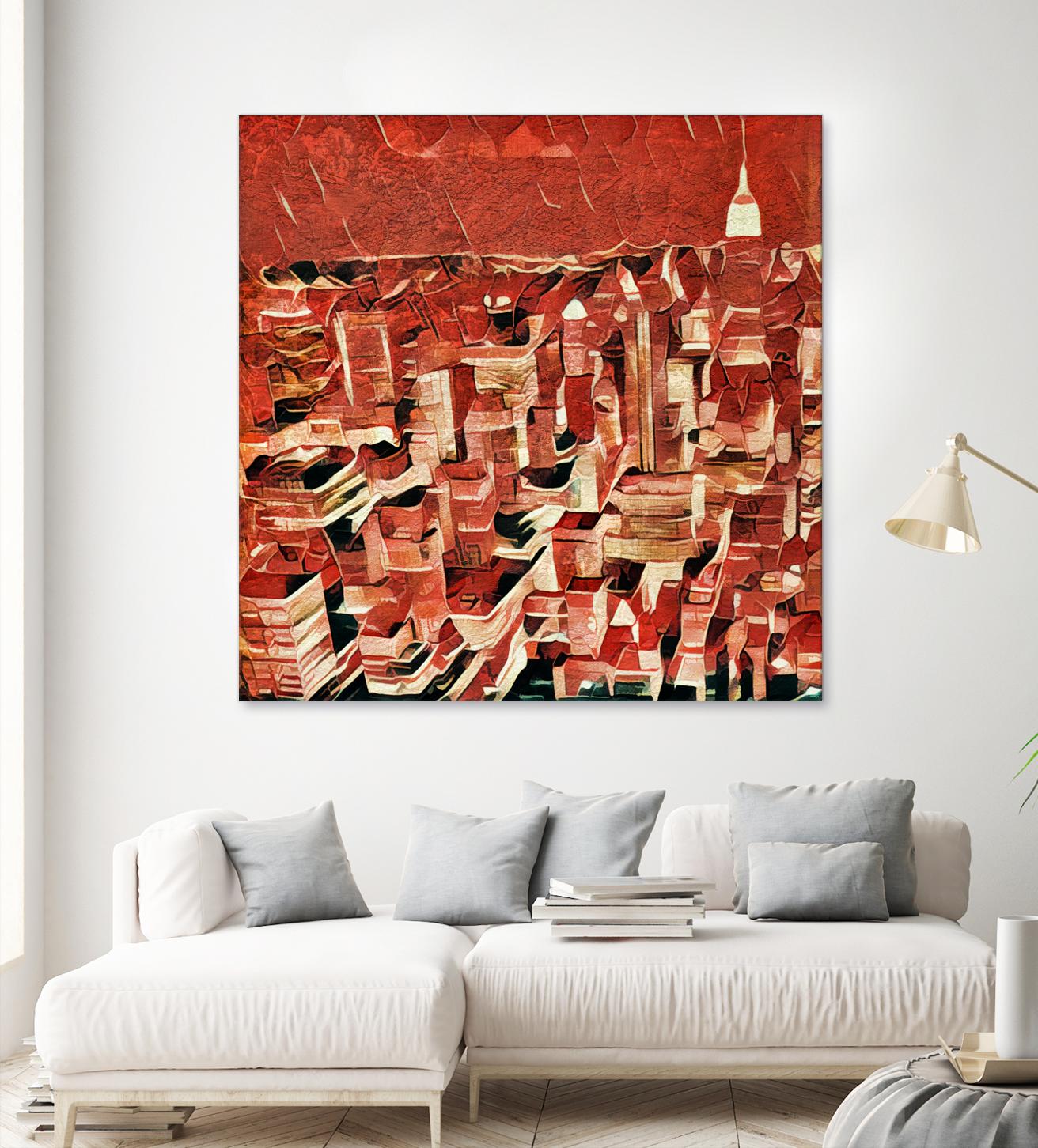 Distorted city scene 1 by Jean-François Dupuis on GIANT ART - beige city scene