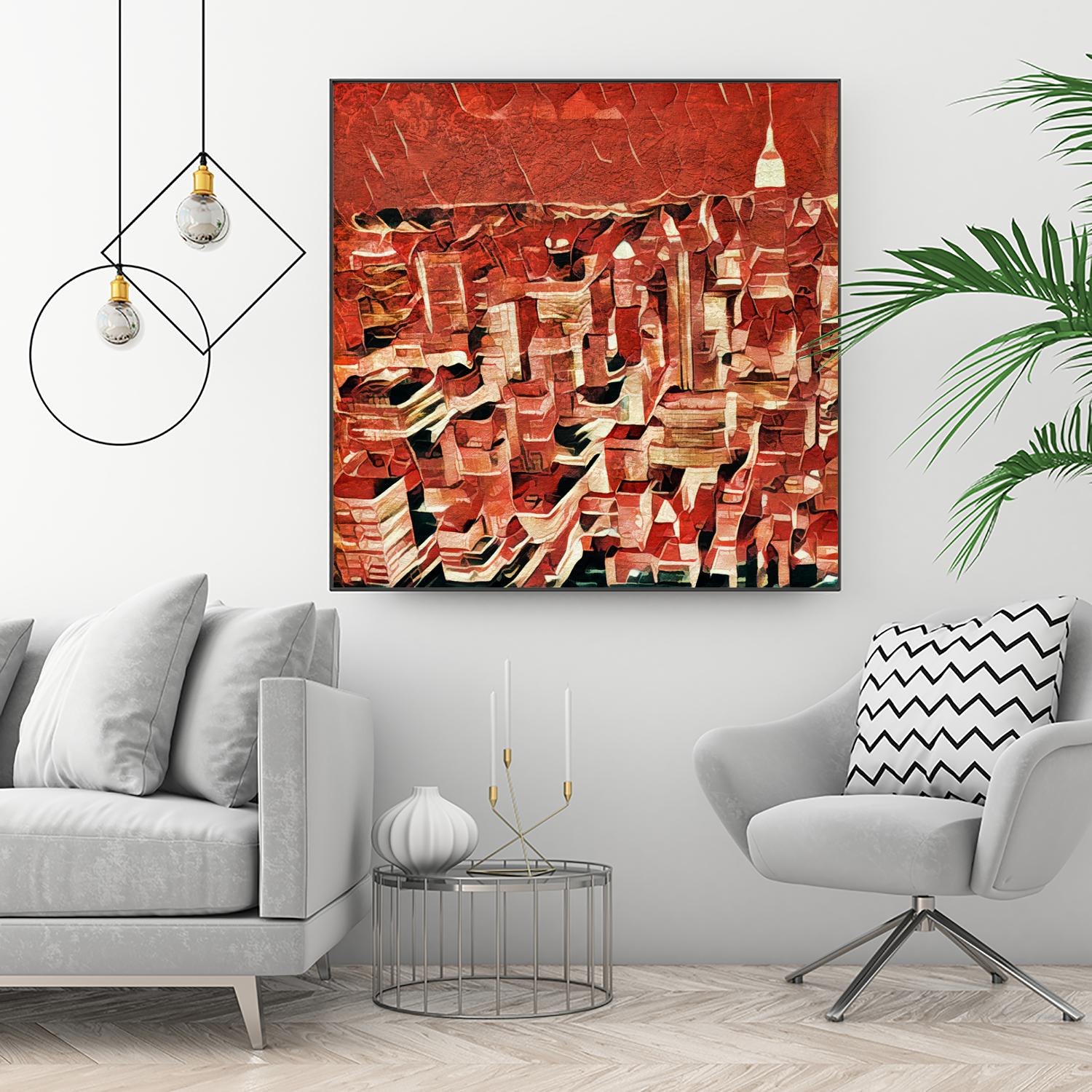 Distorted city scene 1 by Jean-François Dupuis on GIANT ART - beige city scene