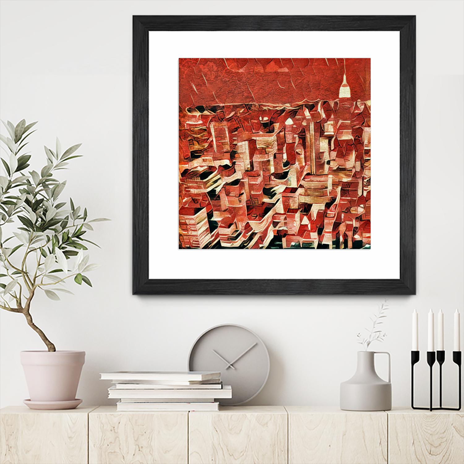 Distorted city scene 1 by Jean-François Dupuis on GIANT ART - beige city scene