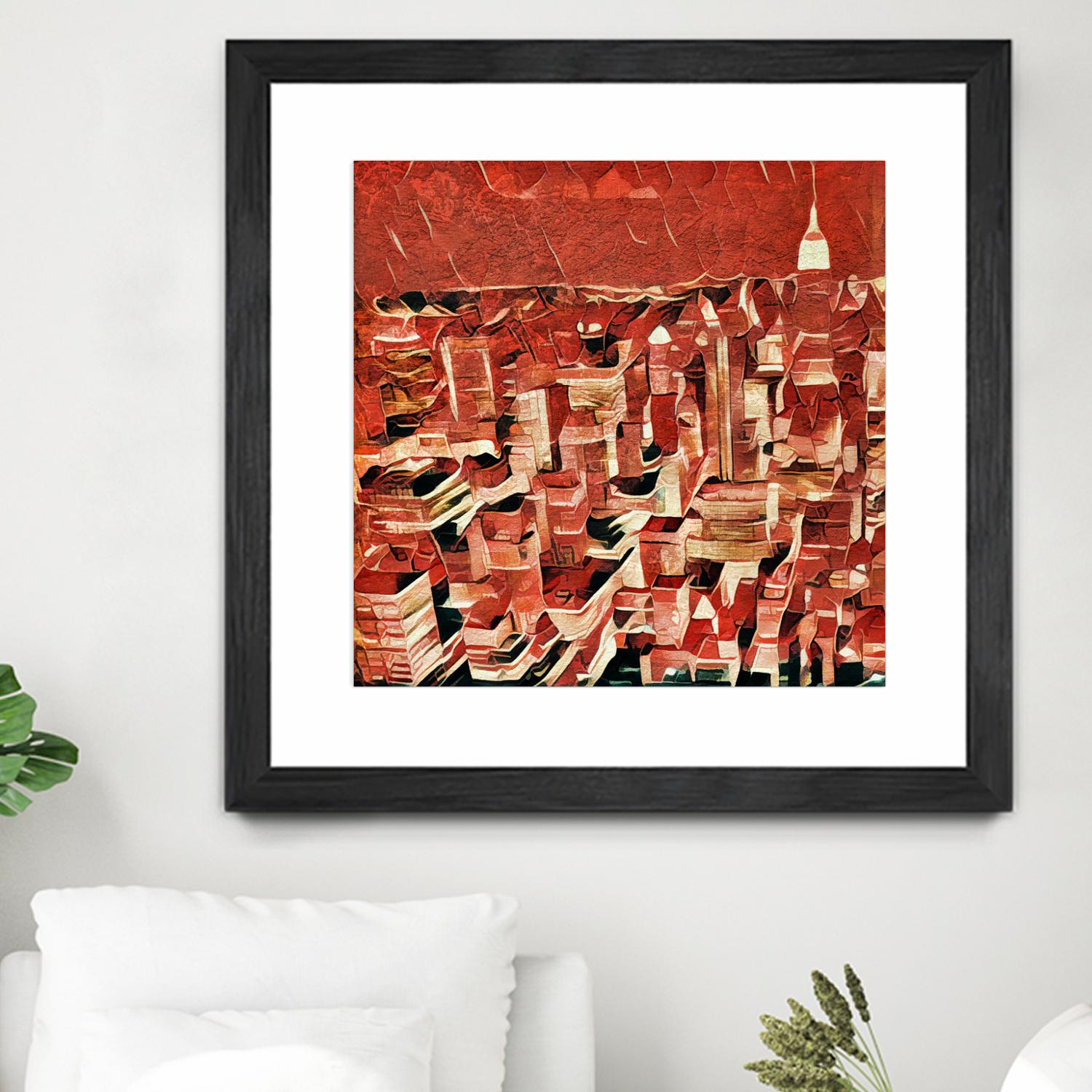 Distorted city scene 1 by Jean-François Dupuis on GIANT ART - beige city scene