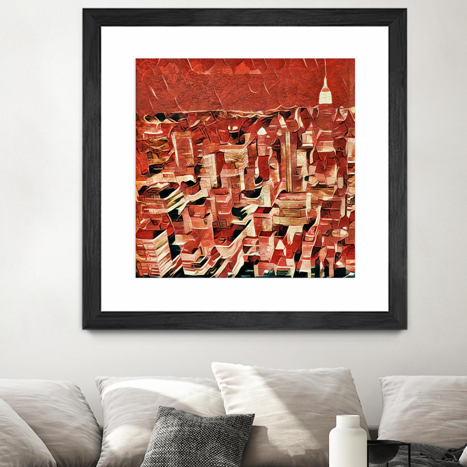 Distorted city scene 1 by Jean-François Dupuis on GIANT ART - beige city scene