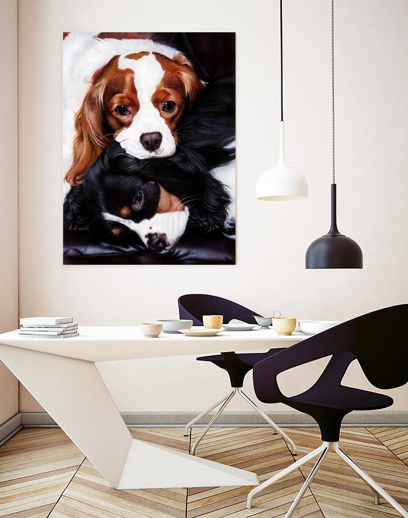 Best Friends by Suzie Samuel on GIANT ART - black animal chiots