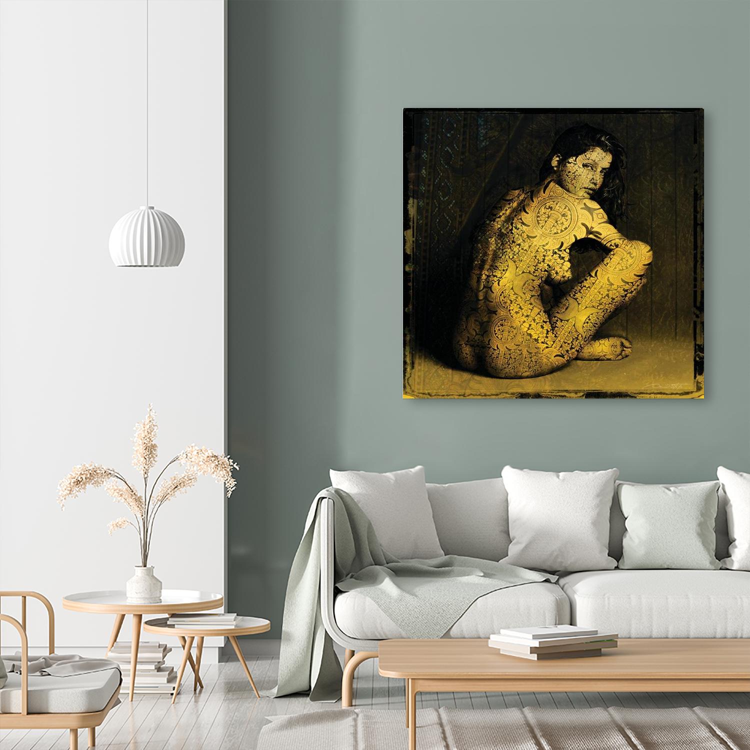 Laetitie Casta Nude by Daniel Stanford on GIANT ART - gold figurative quebec artists
