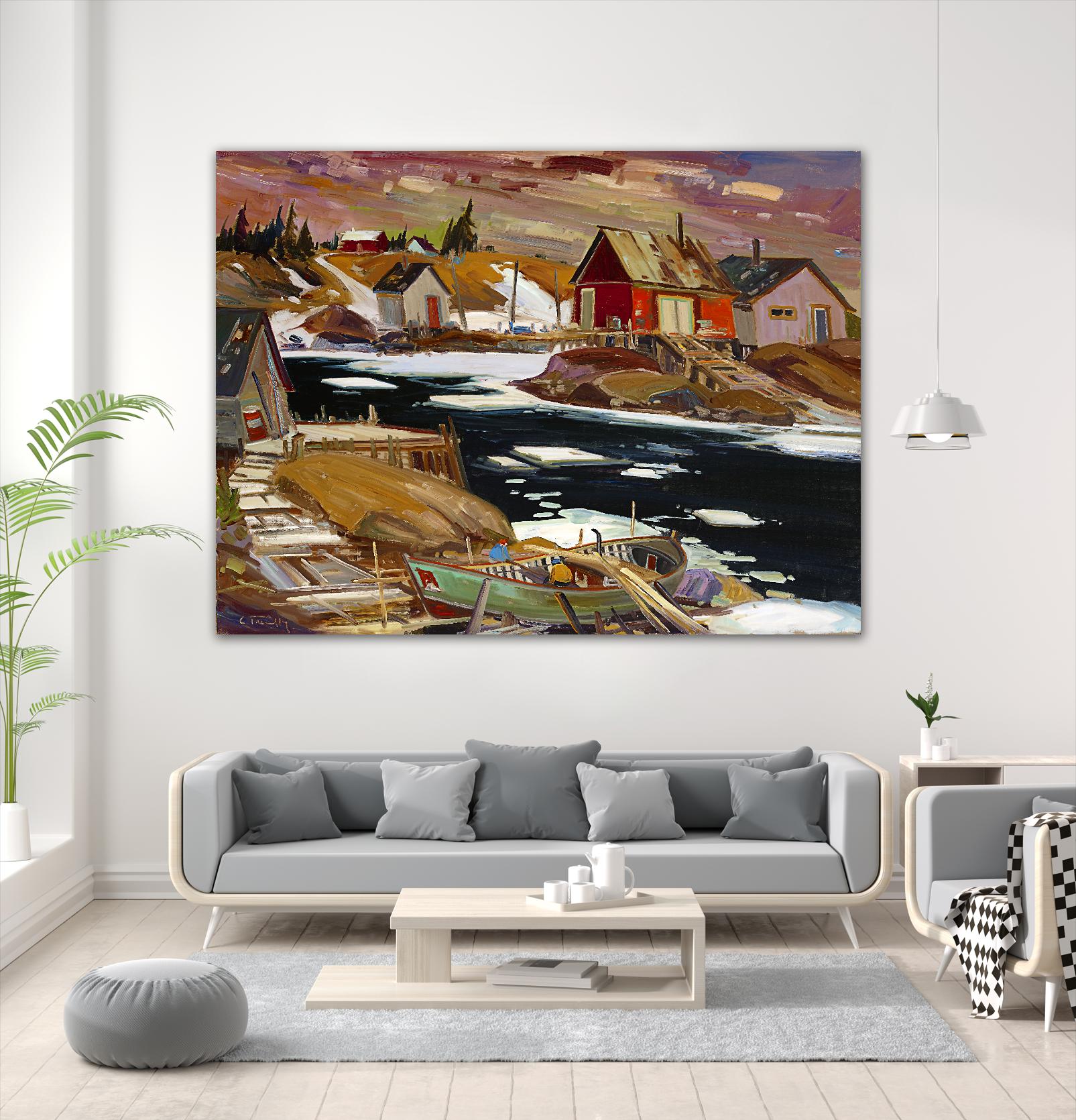 Boom Boom Rivière North shore by Louis Tremblay on GIANT ART - blue winter scenes