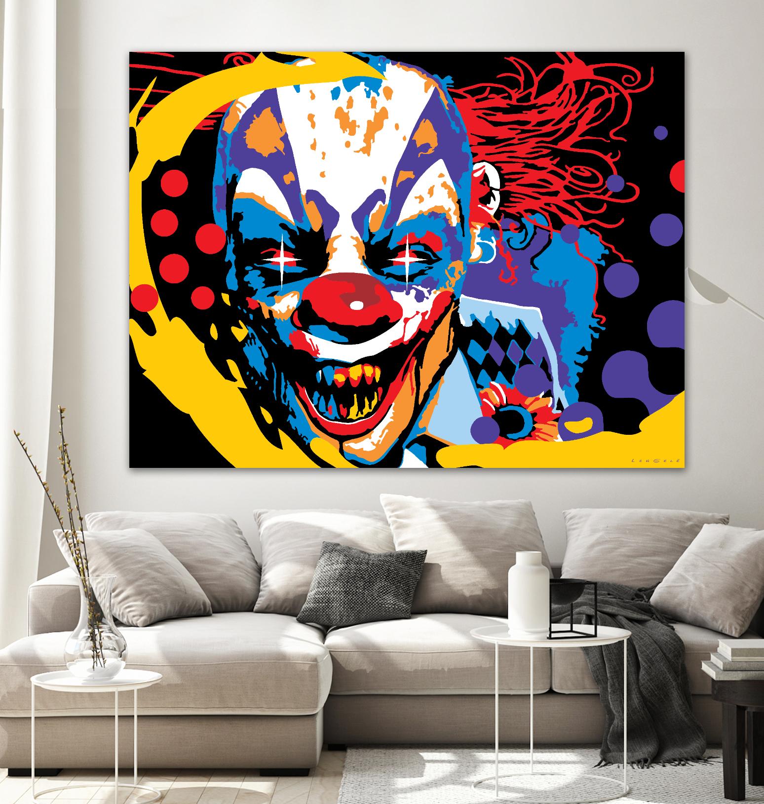 Clown by Ray Lengelé on GIANT ART - red street art horror