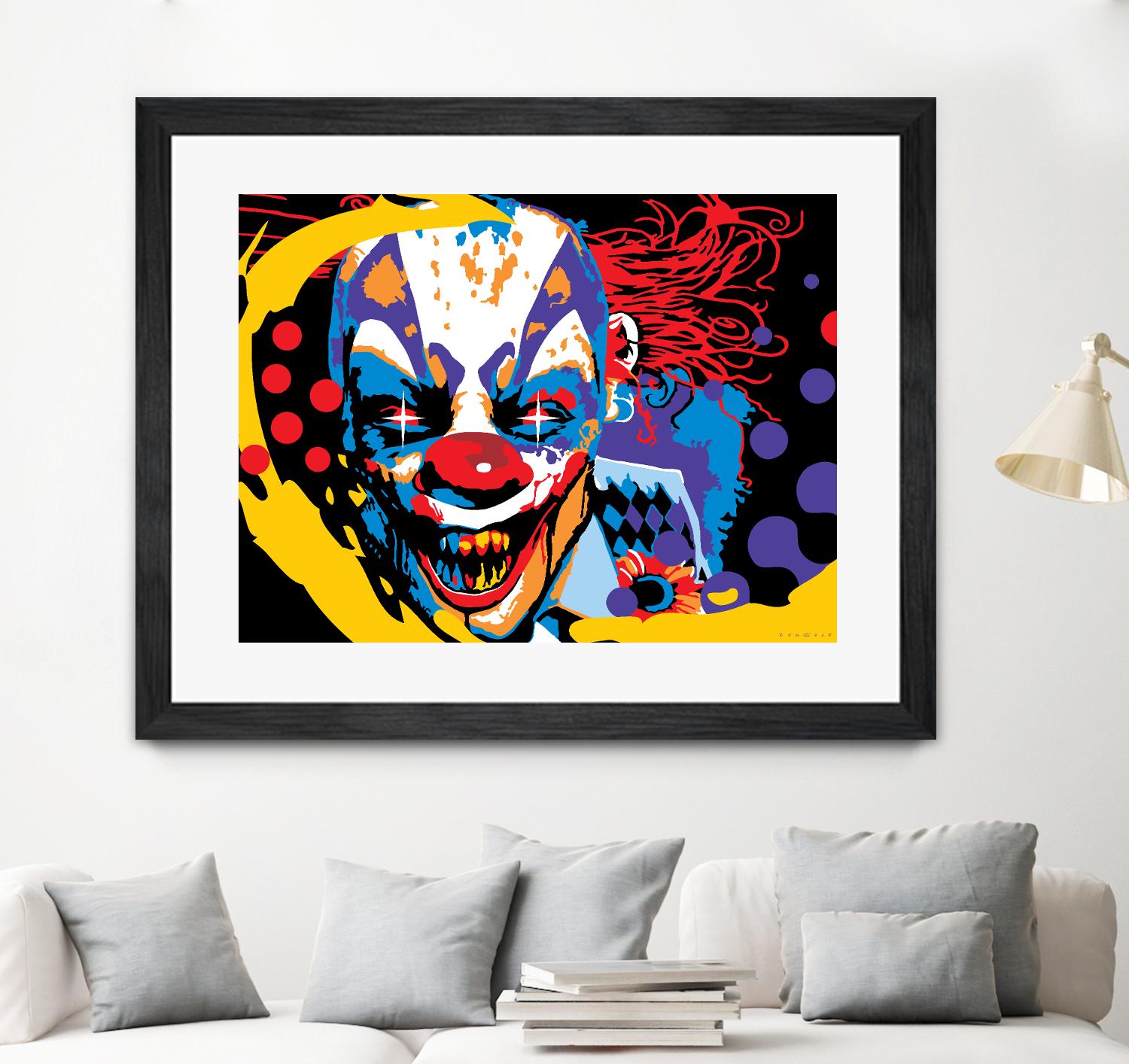 Clown by Ray Lengelé on GIANT ART - red street art horror