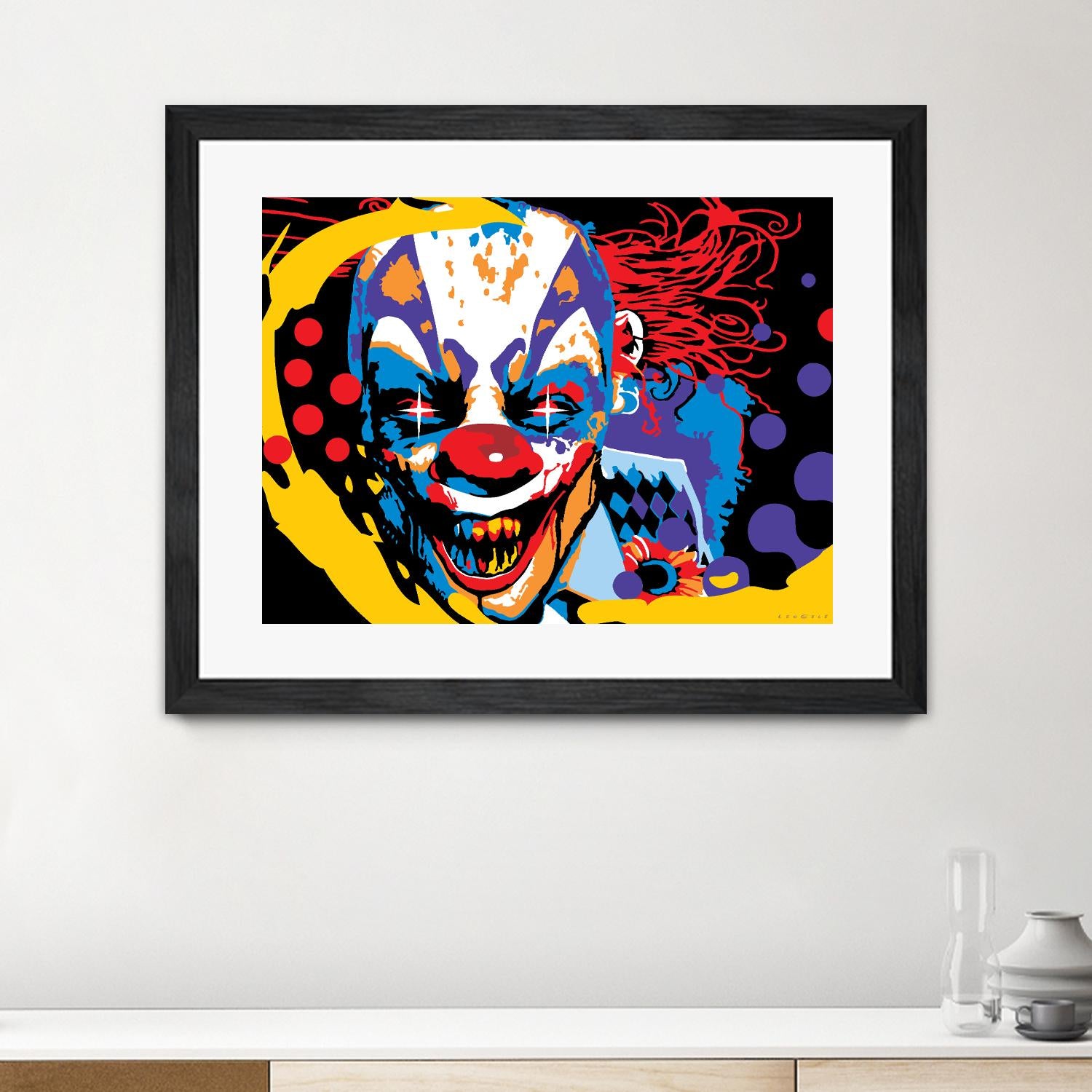 Clown by Ray Lengelé on GIANT ART - red street art horror