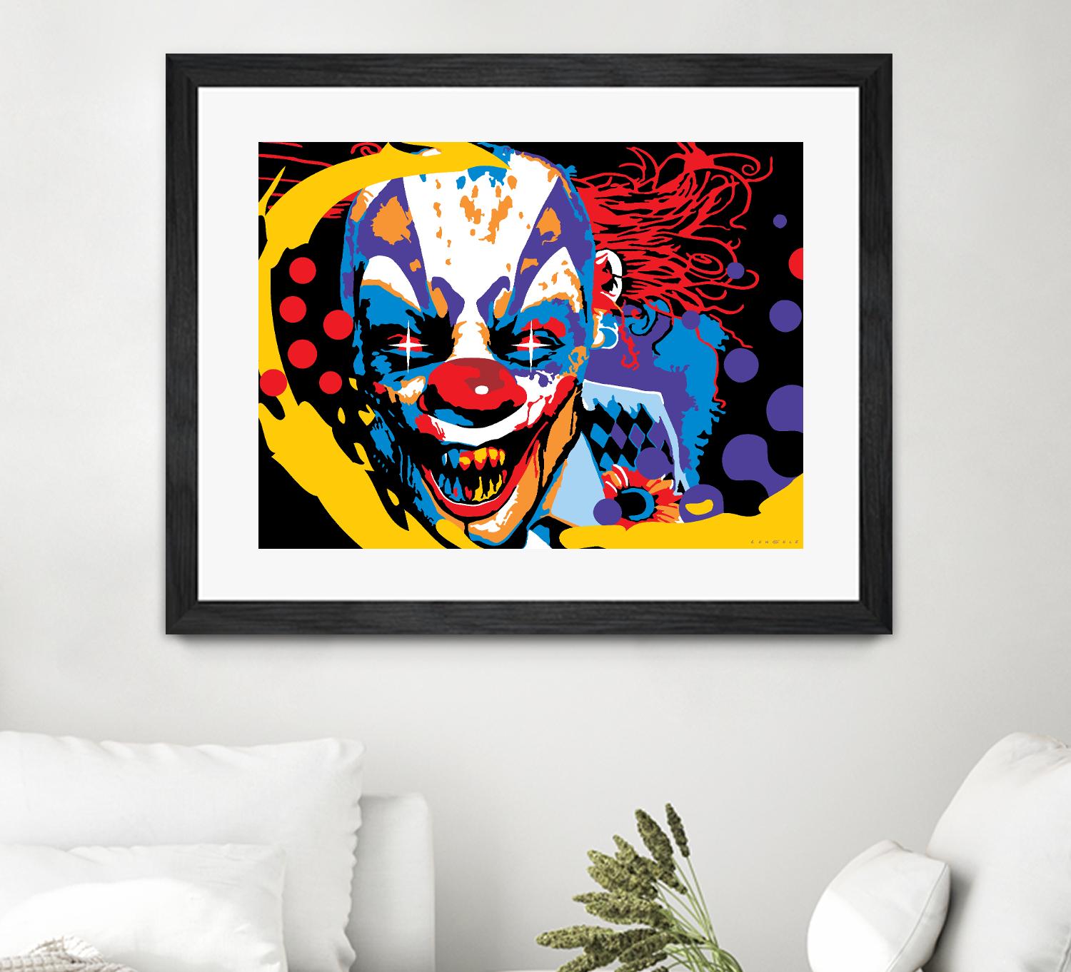Clown by Ray Lengelé on GIANT ART - red street art horror