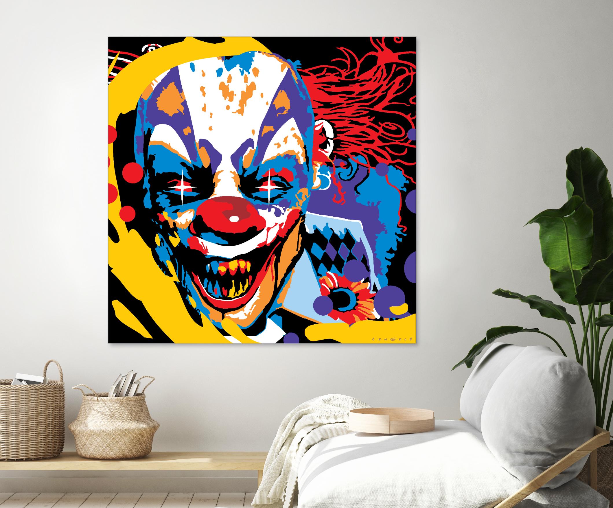Clown by Ray Lengelé on GIANT ART - red street art horror