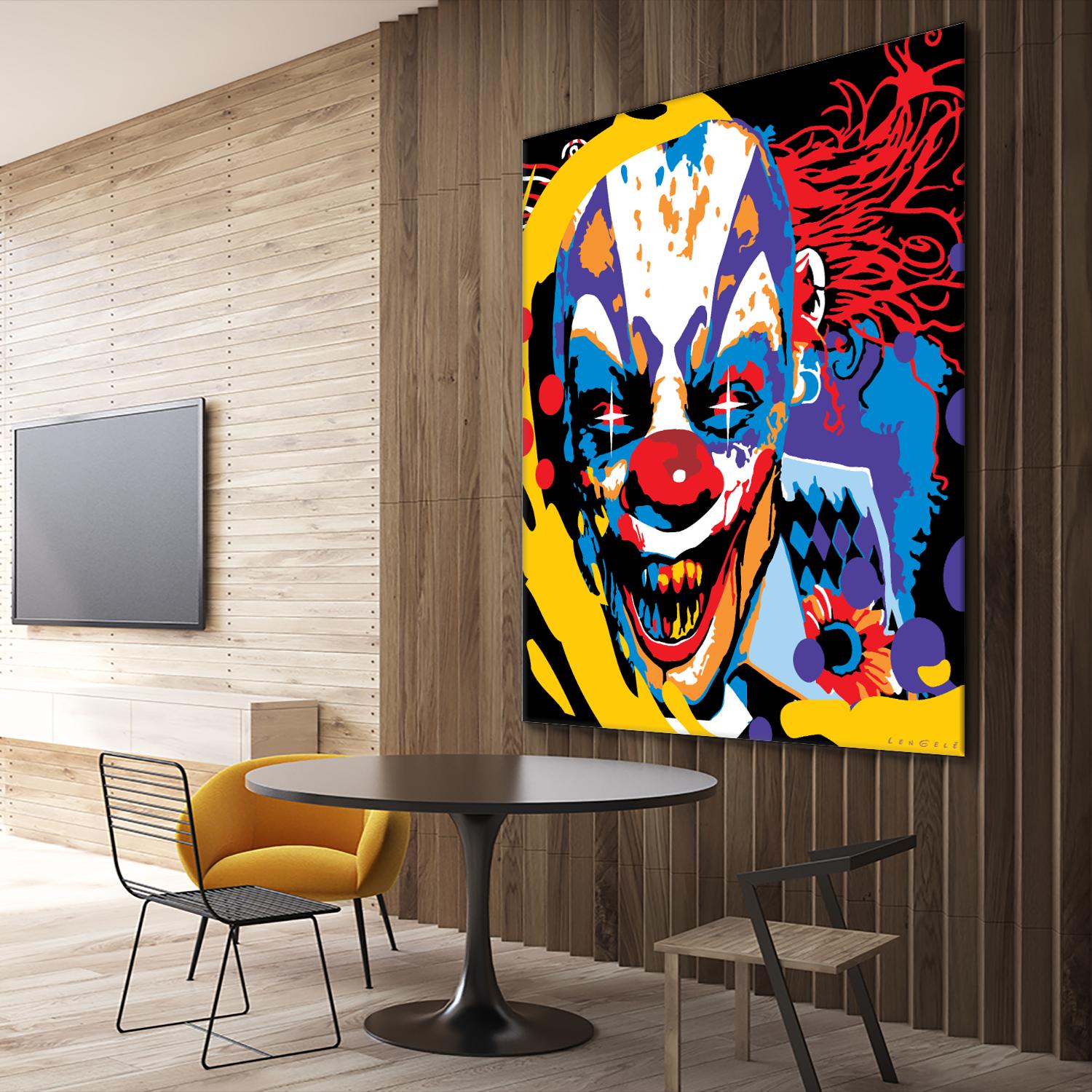 Clown by Ray Lengelé on GIANT ART - red street art horror