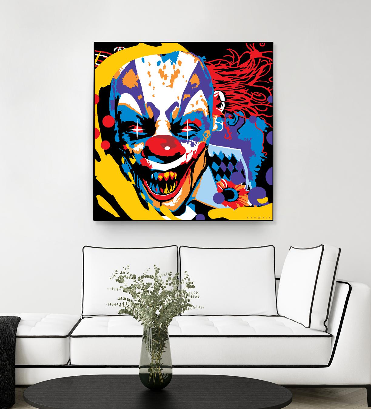 Clown by Ray Lengelé on GIANT ART - red street art horror
