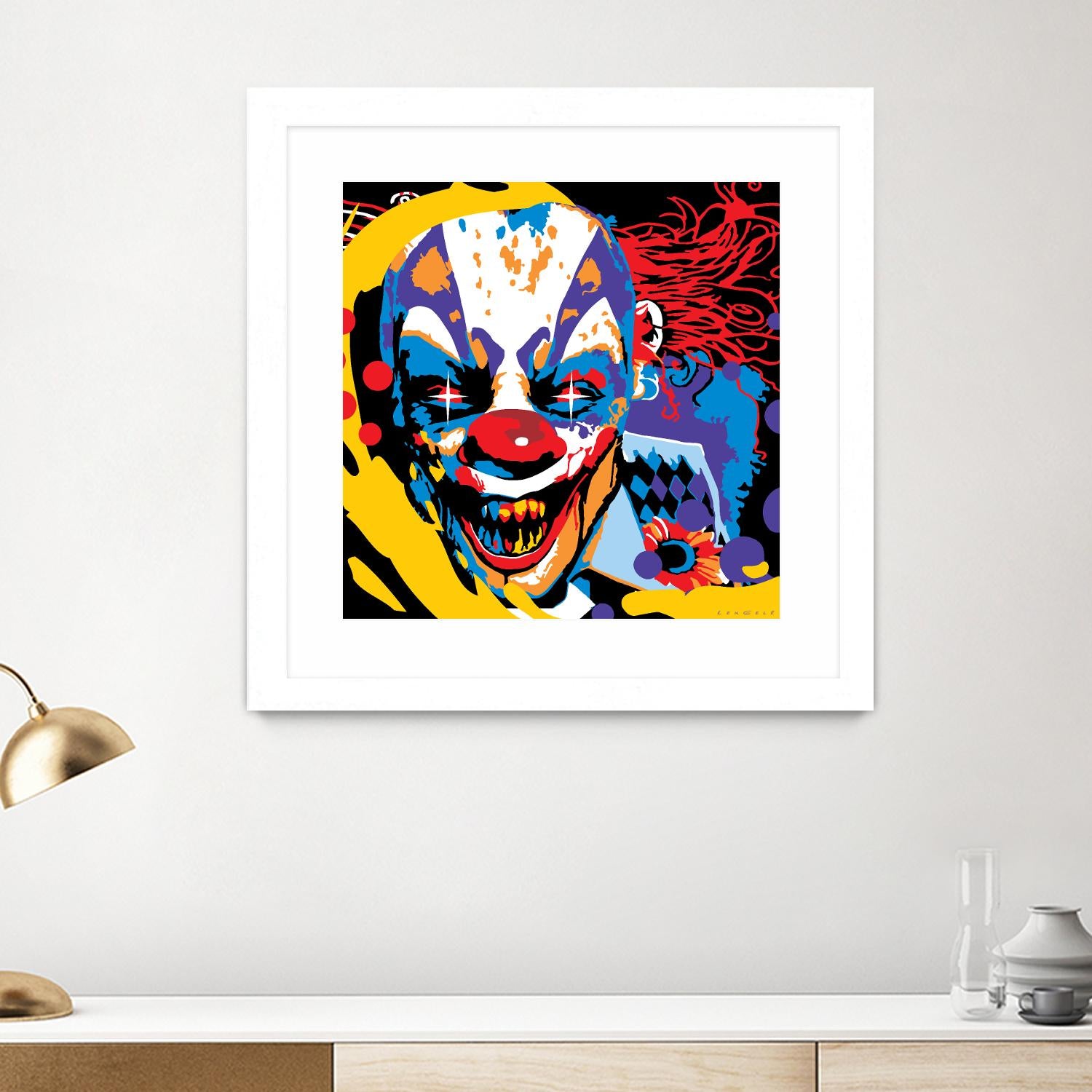 Clown by Ray Lengelé on GIANT ART - red street art horror