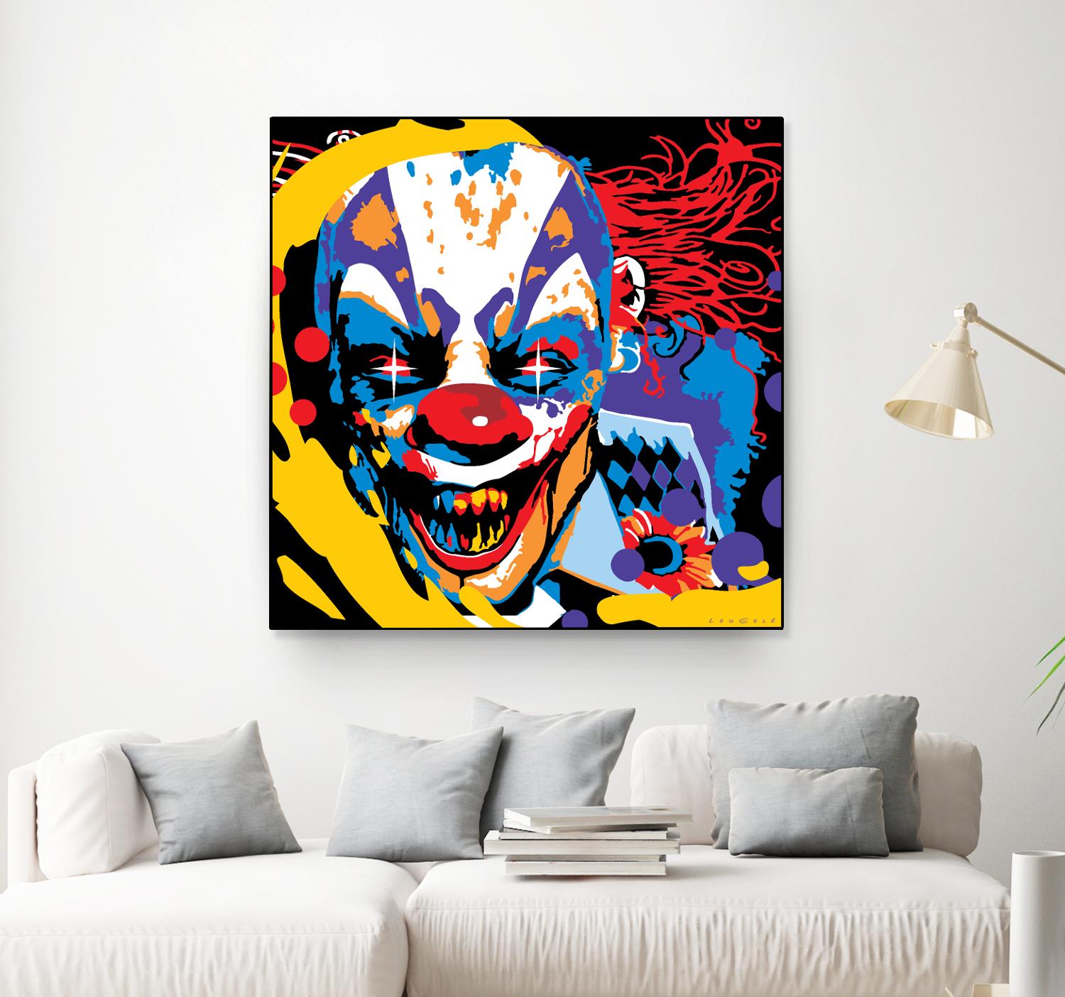 Clown by Ray Lengelé on GIANT ART - red street art horror