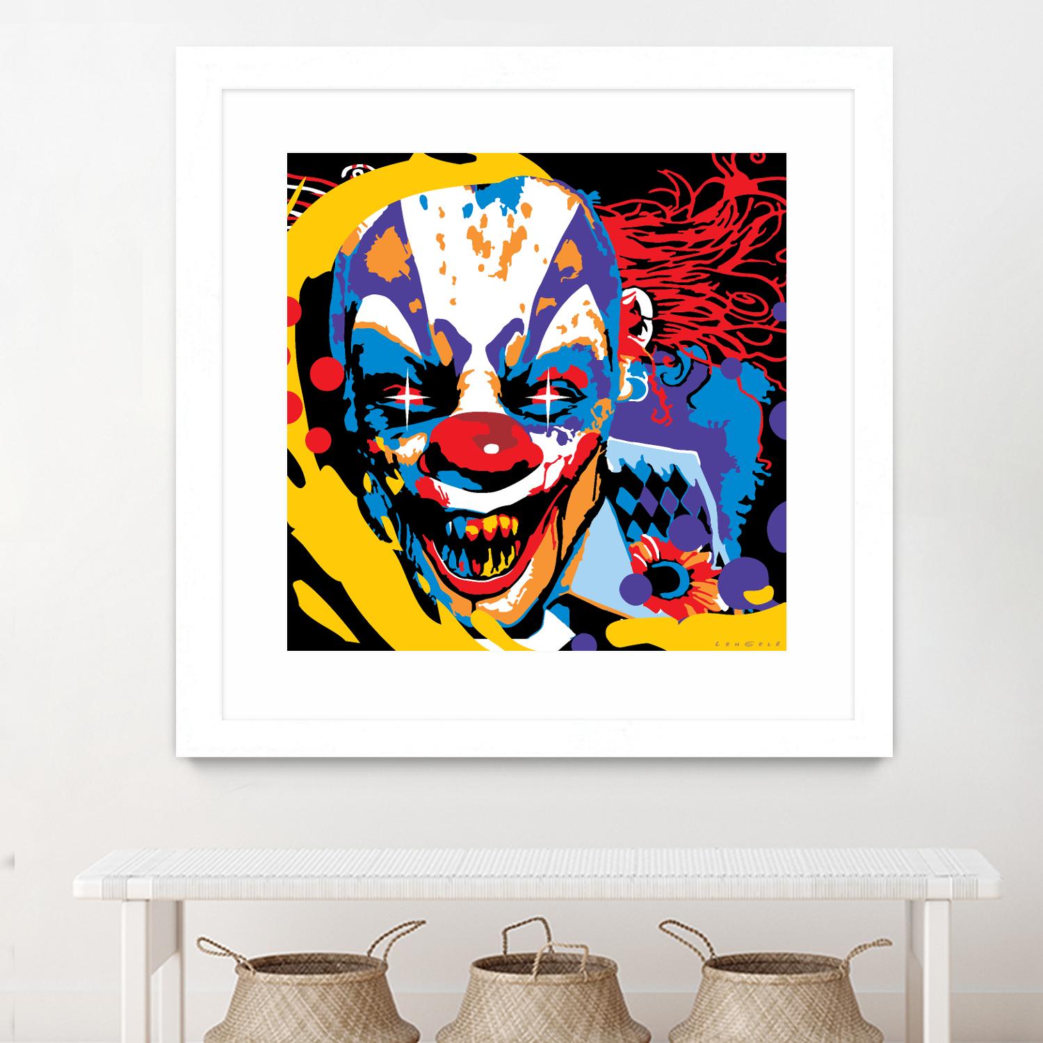 Clown by Ray Lengelé on GIANT ART - red street art horror