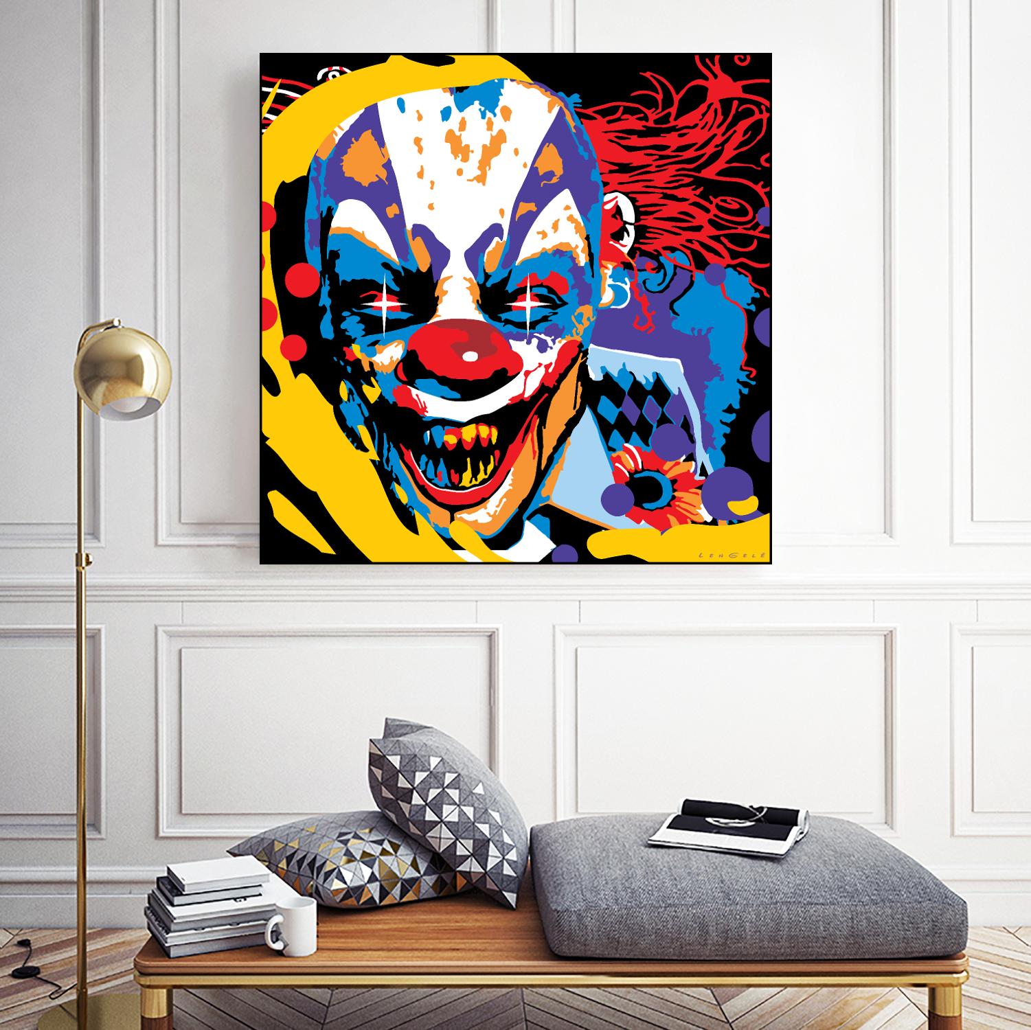 Clown by Ray Lengelé on GIANT ART - red street art horror