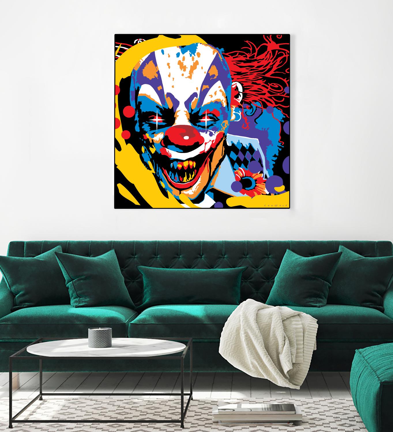 Clown by Ray Lengelé on GIANT ART - red street art horror