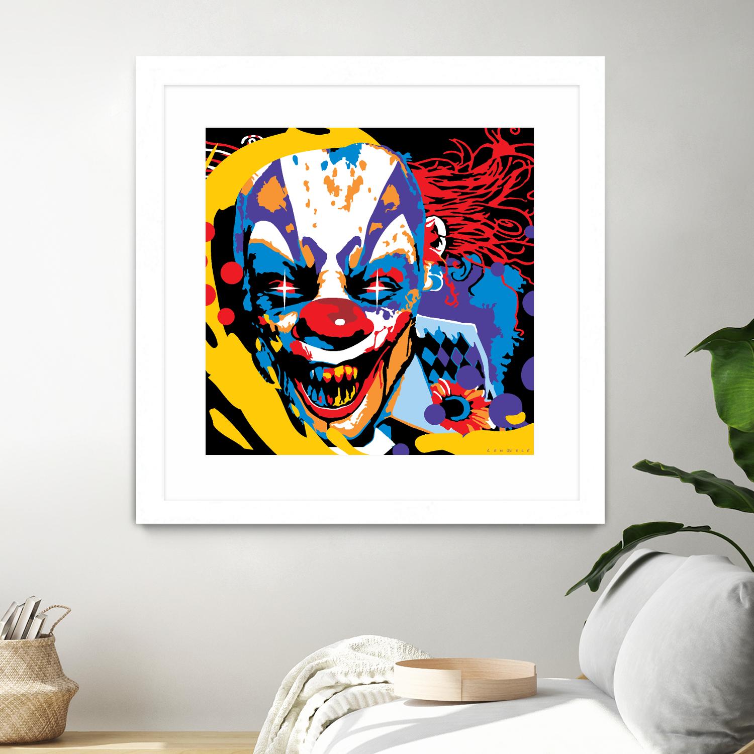 Clown by Ray Lengelé on GIANT ART - red street art horror