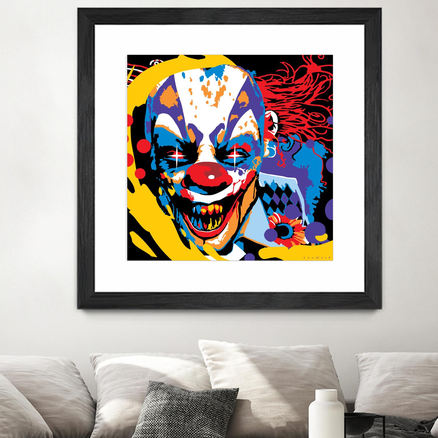 Clown by Ray Lengelé on GIANT ART - red street art horror