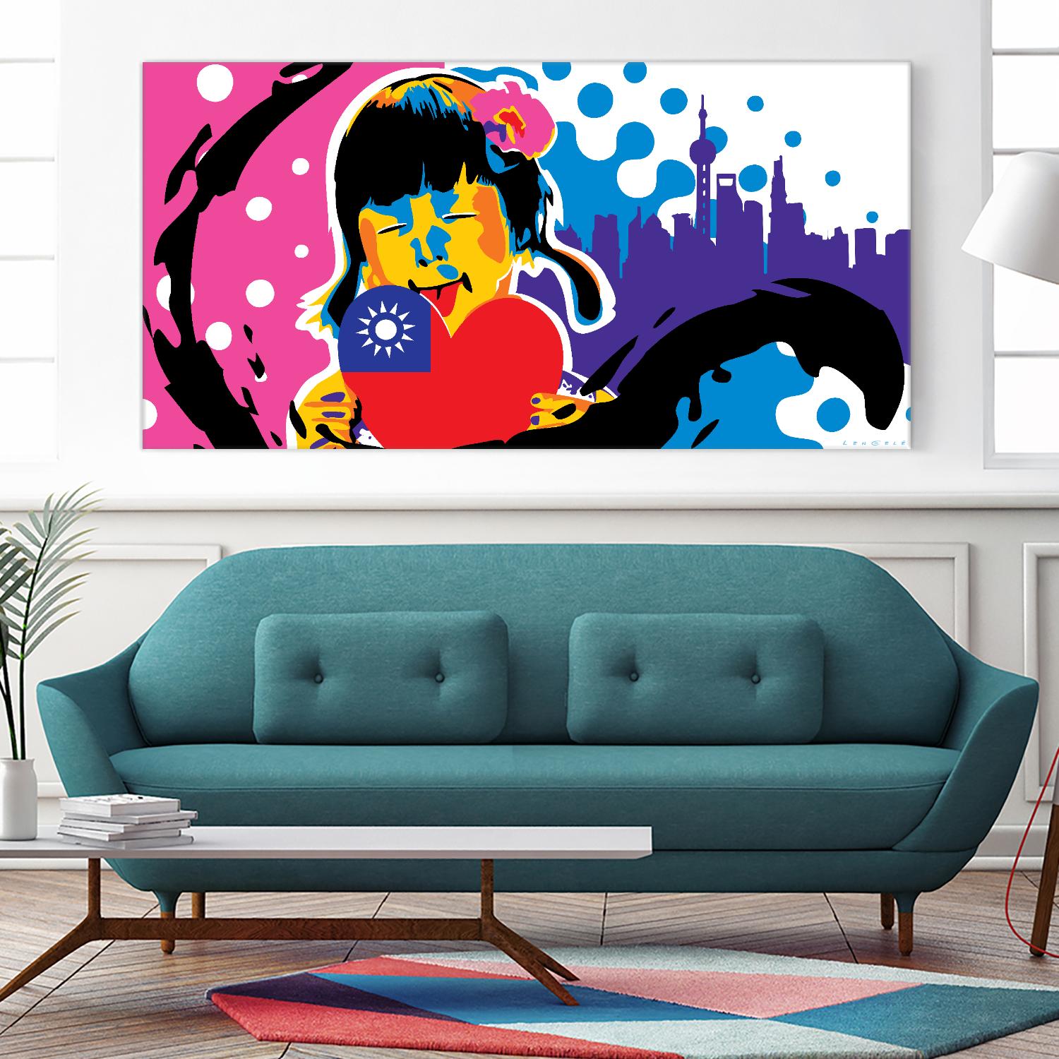 Heart by Ray Lengelé on GIANT ART - pink street art chinese