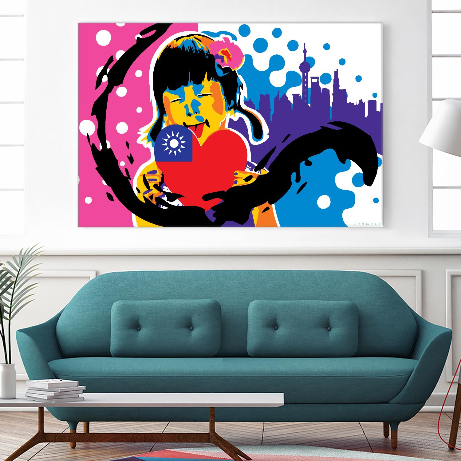 Heart by Ray Lengelé on GIANT ART - pink street art chinese