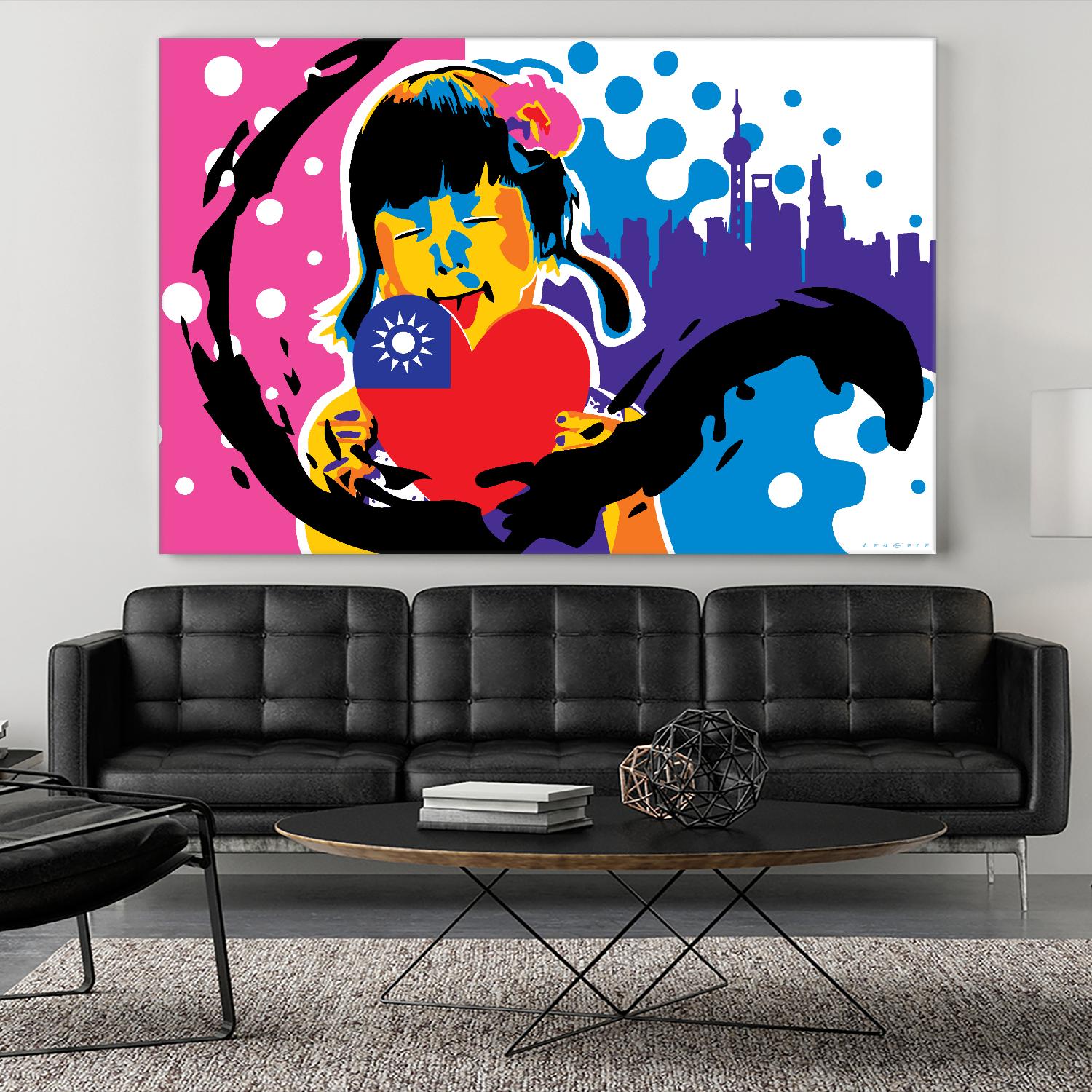 Heart by Ray Lengelé on GIANT ART - pink street art chinese