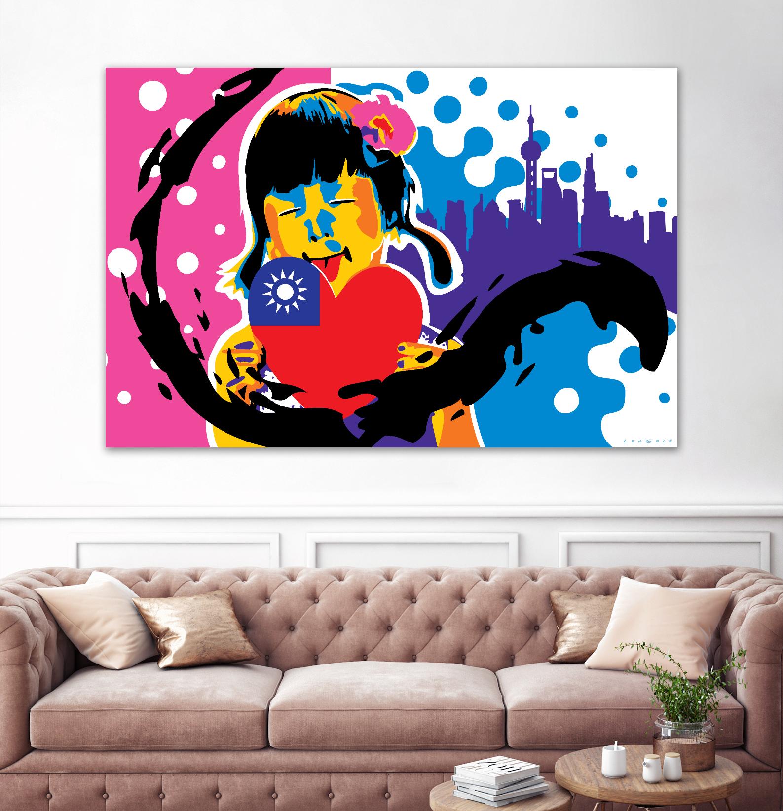 Heart by Ray Lengelé on GIANT ART - pink street art chinese