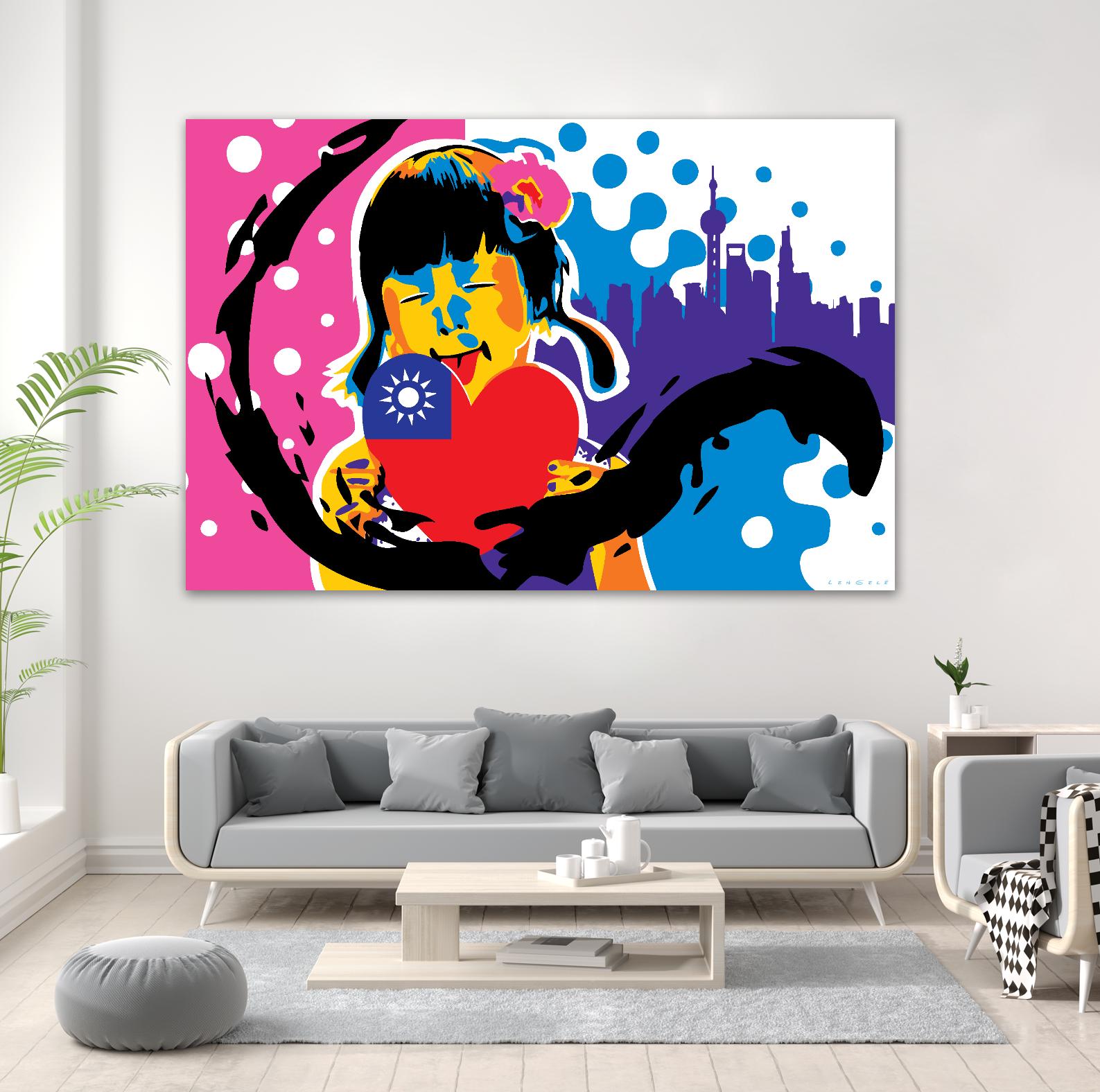 Heart by Ray Lengelé on GIANT ART - pink street art chinese